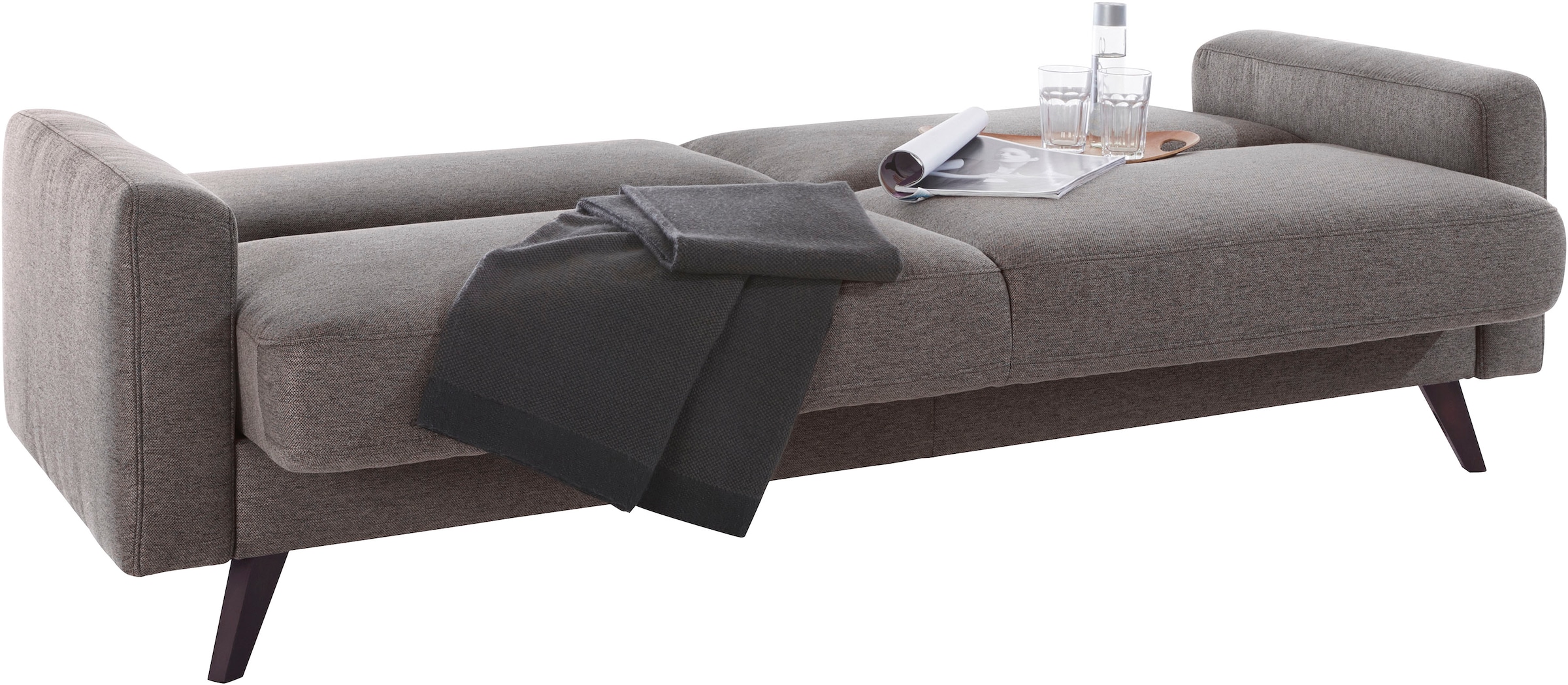 exxpo - sofa fashion 3-Sitzer »Samso, elegant und bequem, toller Sitzkomfort, Schlafsofa« Kippcouch, inklusive Bettfunktion und Bettkasten, Komfortsitzhöhe 49cm