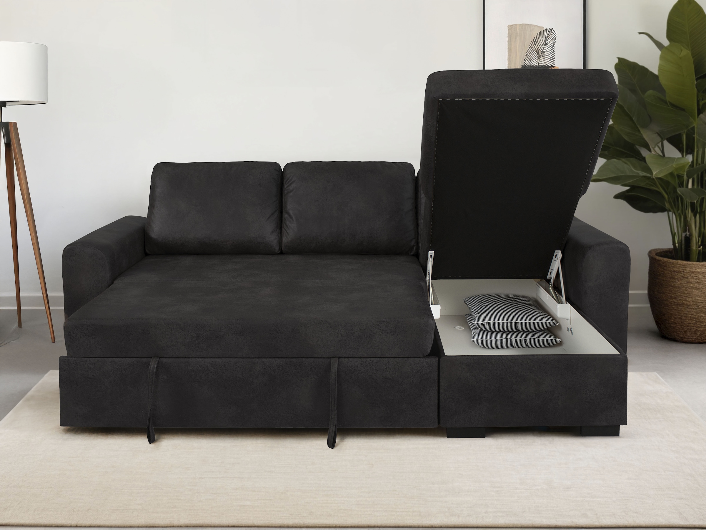 Trends by HG Ecksofa »Poll L-Form, B: 245 cm« mit Bettfunktion & Bettkasten
