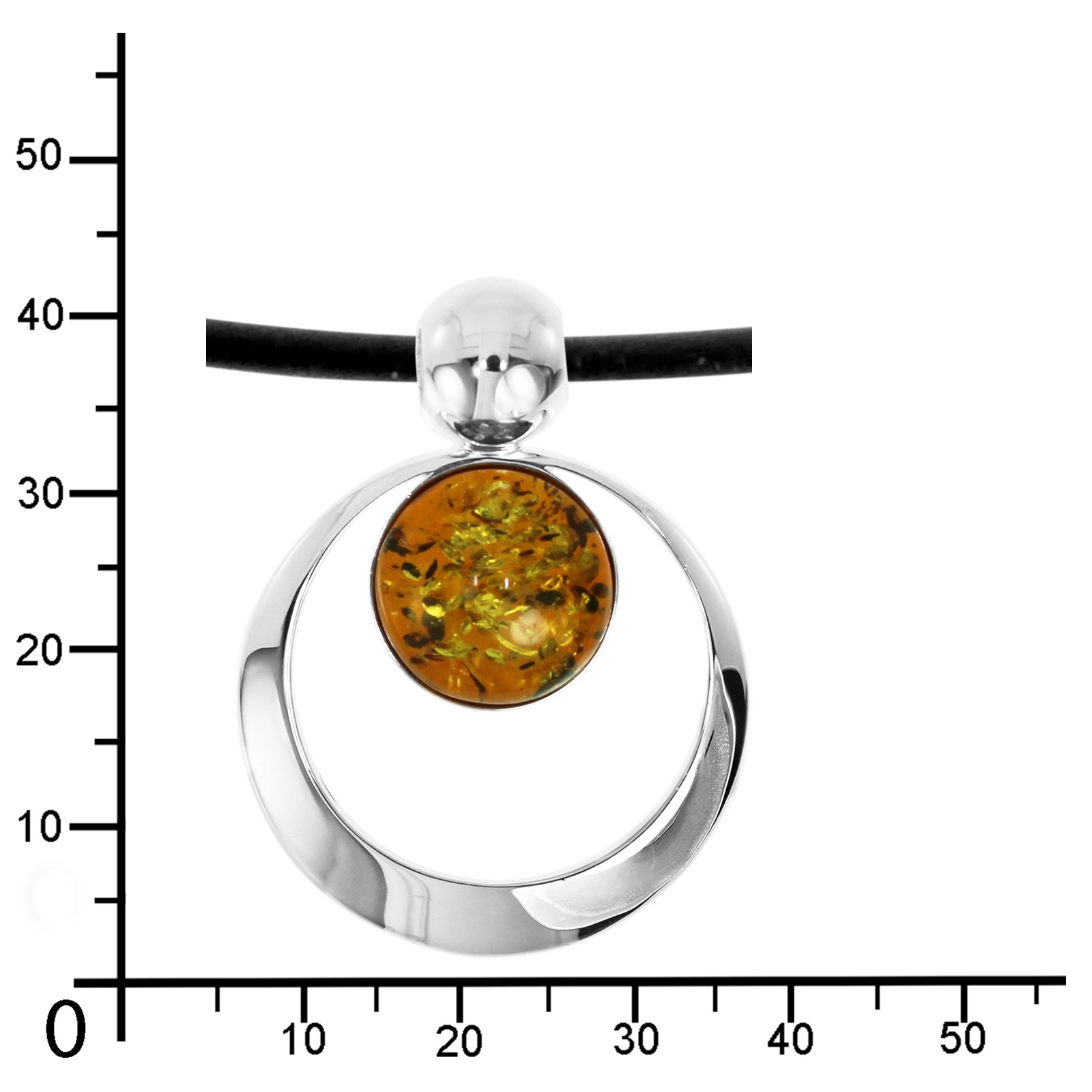 OSTSEE-SCHMUCK Kette mit Anhänger »- Lenka - Kautschukreif - Silber 925/000 - Bernstein«