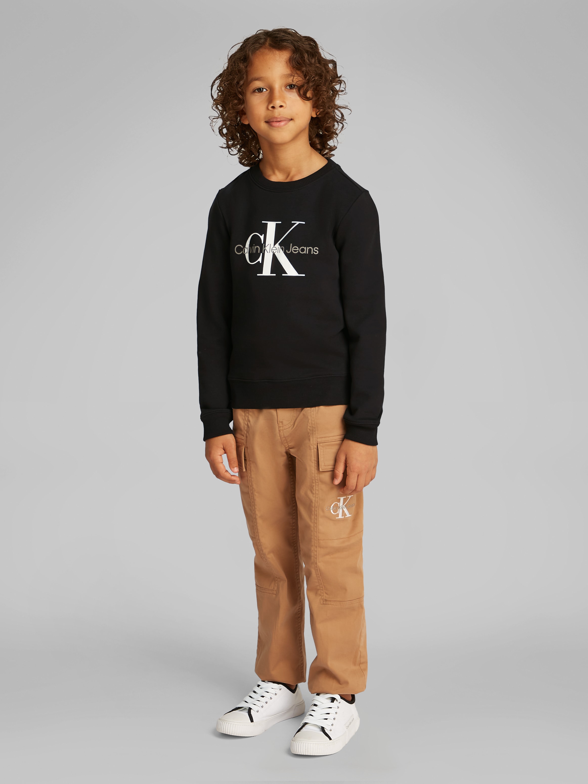 Calvin Klein Jeans Sweatshirt »CK Monogram Terry Cn«, für Kinder bis 16 Jahre und mit Logodruck