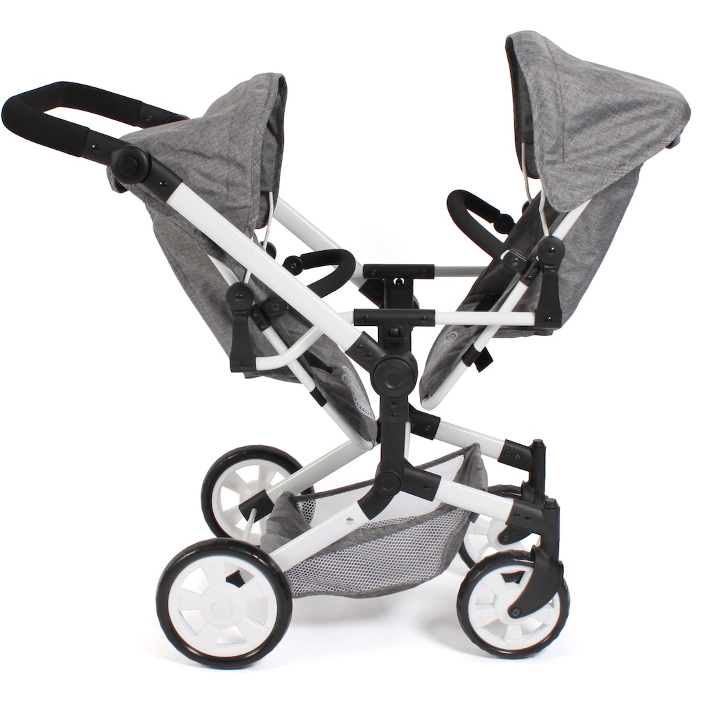 CHIC2000 Puppen-Zwillingsbuggy »Linus Duo, Jeans Grey«