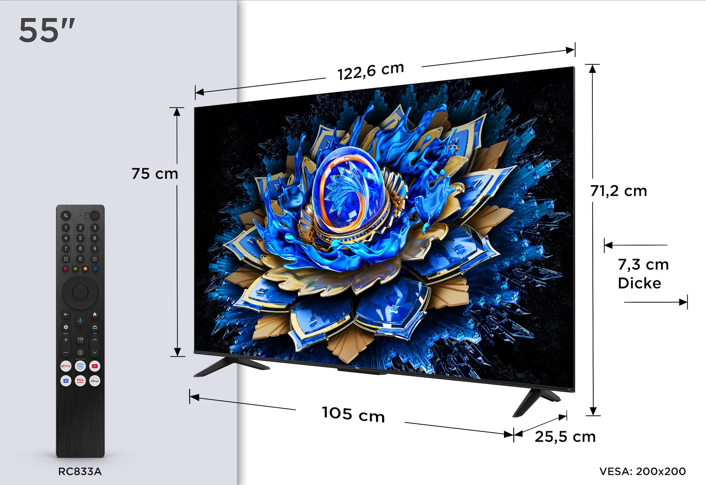 TCL QLED-Fernseher »55T69CX1« 139 cm/55 ″