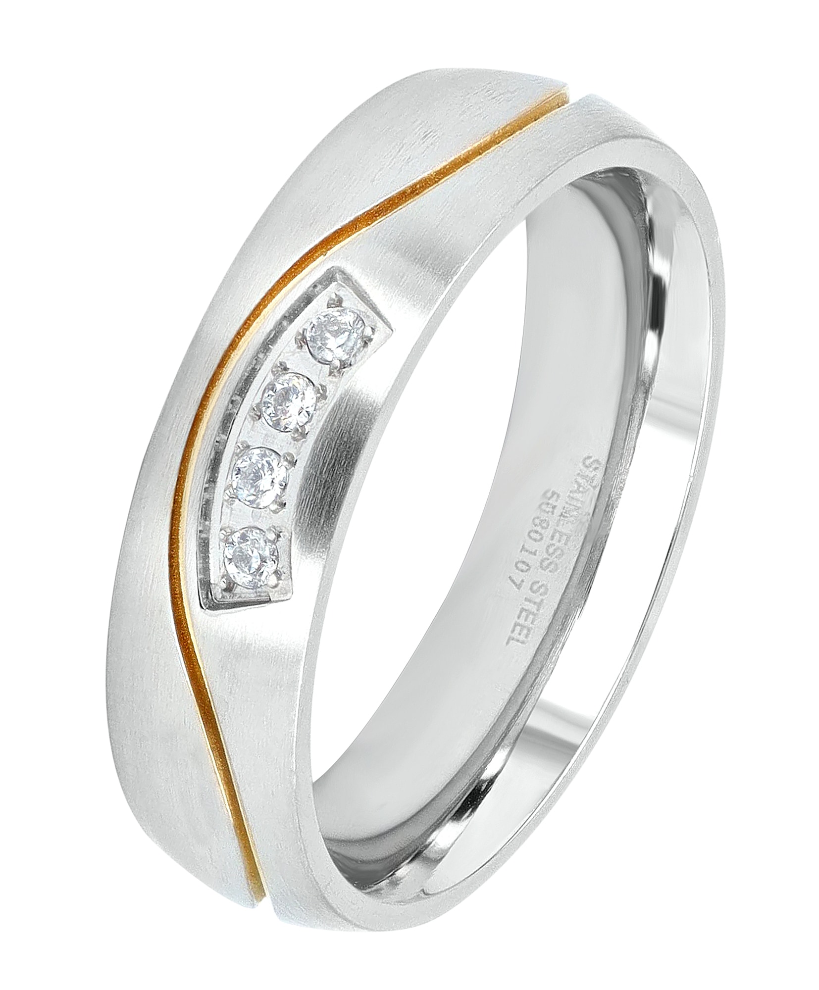 Adelia´s Fingerring »Damen Ring aus Edelstahl mit Strass Steinchen«