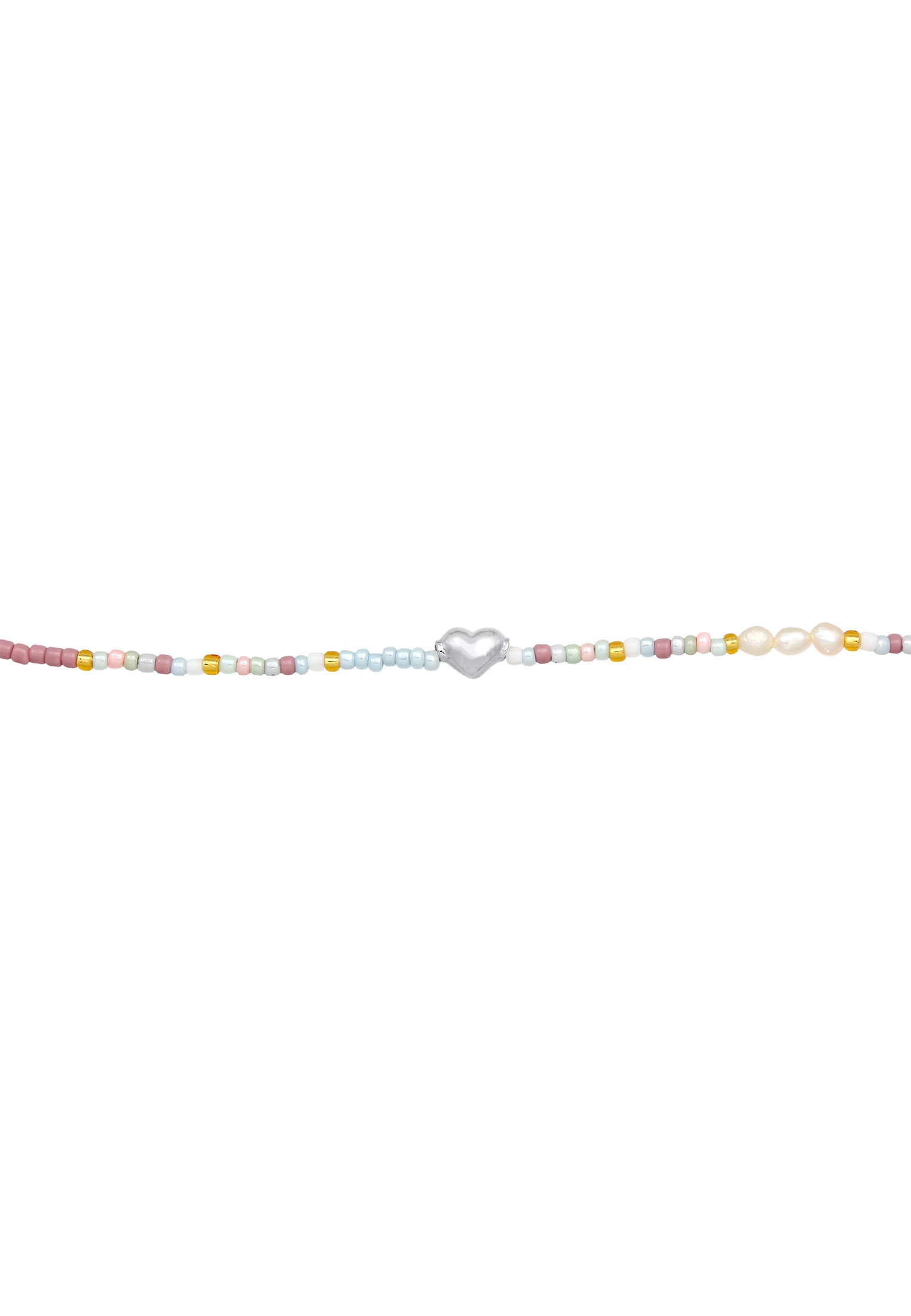 Elli Lange Kette »Halskette Choker Herz Glas Beads Sommer Style 925 Silber«