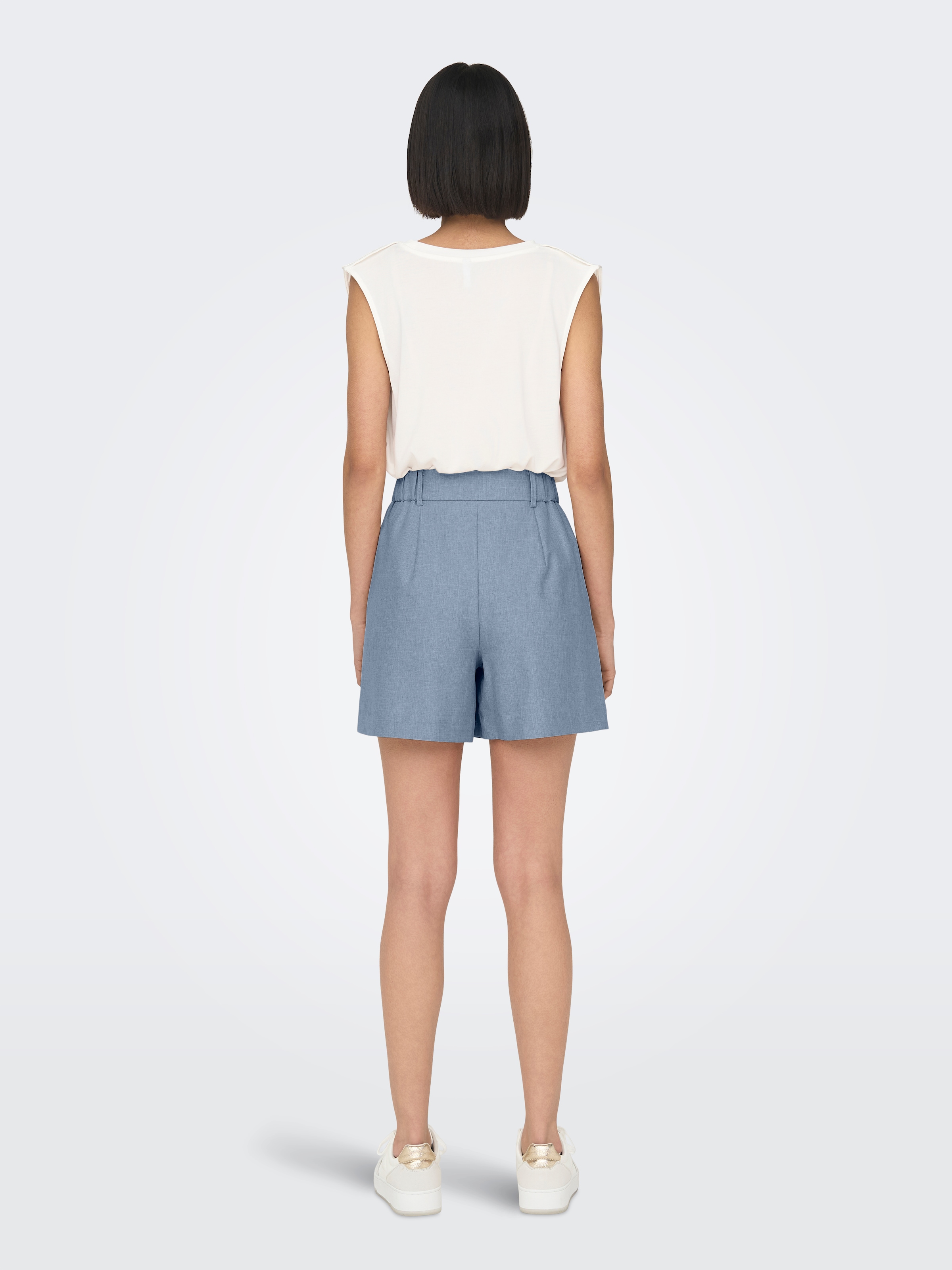 ONLY Shorts »ONLLINDA – Shorts mit hoher Taille und weitem Beinschnitt«  Materialmix, High Waist