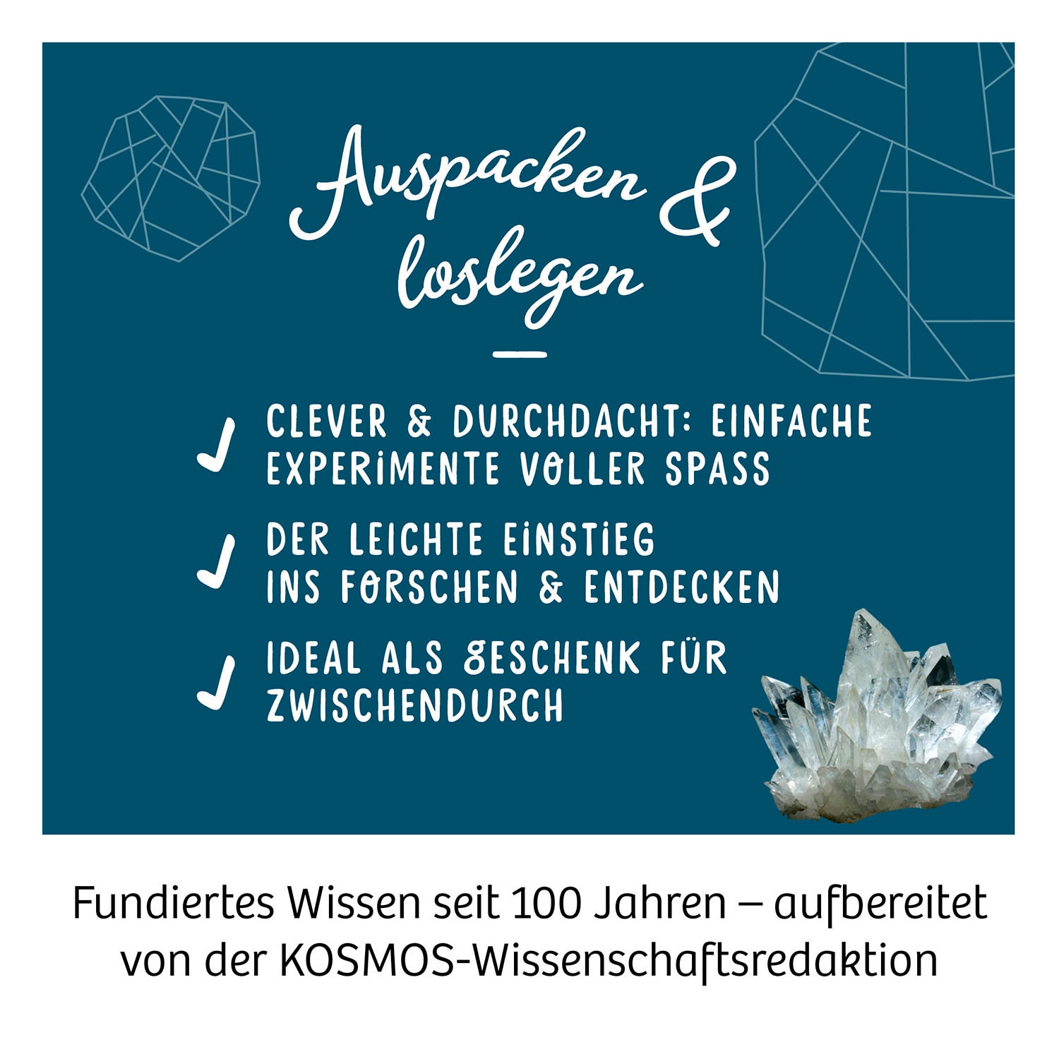 Kosmos Experimentierkasten »Nachtleuchtender Kristall-Schatz«, Made in Germany