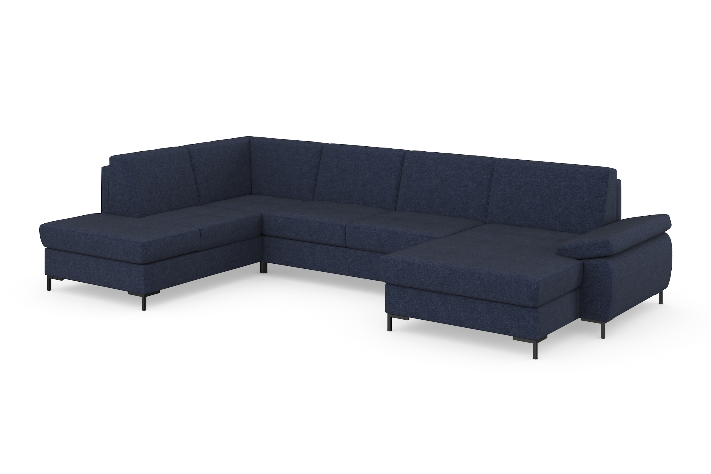 DOMO collection Wohnlandschaft »Capelo, komfortabel, klare Linien zeichnen dieses Design aus, U-Form«, mit Armteilverstellung, wahlweise mit Bettfunktion, Federkern