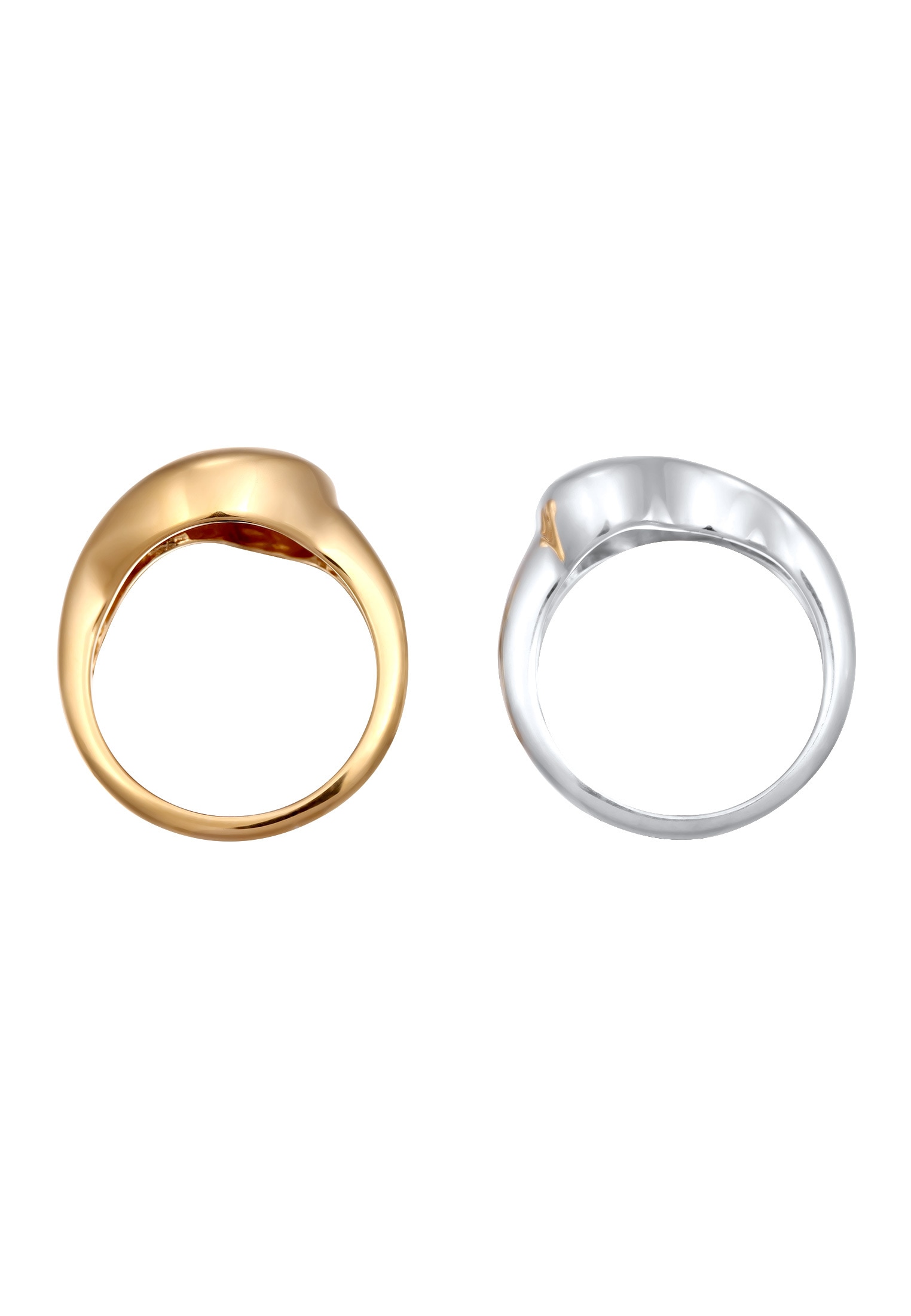 Elli Ring-Set »Ring Set Ying Yang Symbolik 925 Sterling Silber vergoldet«