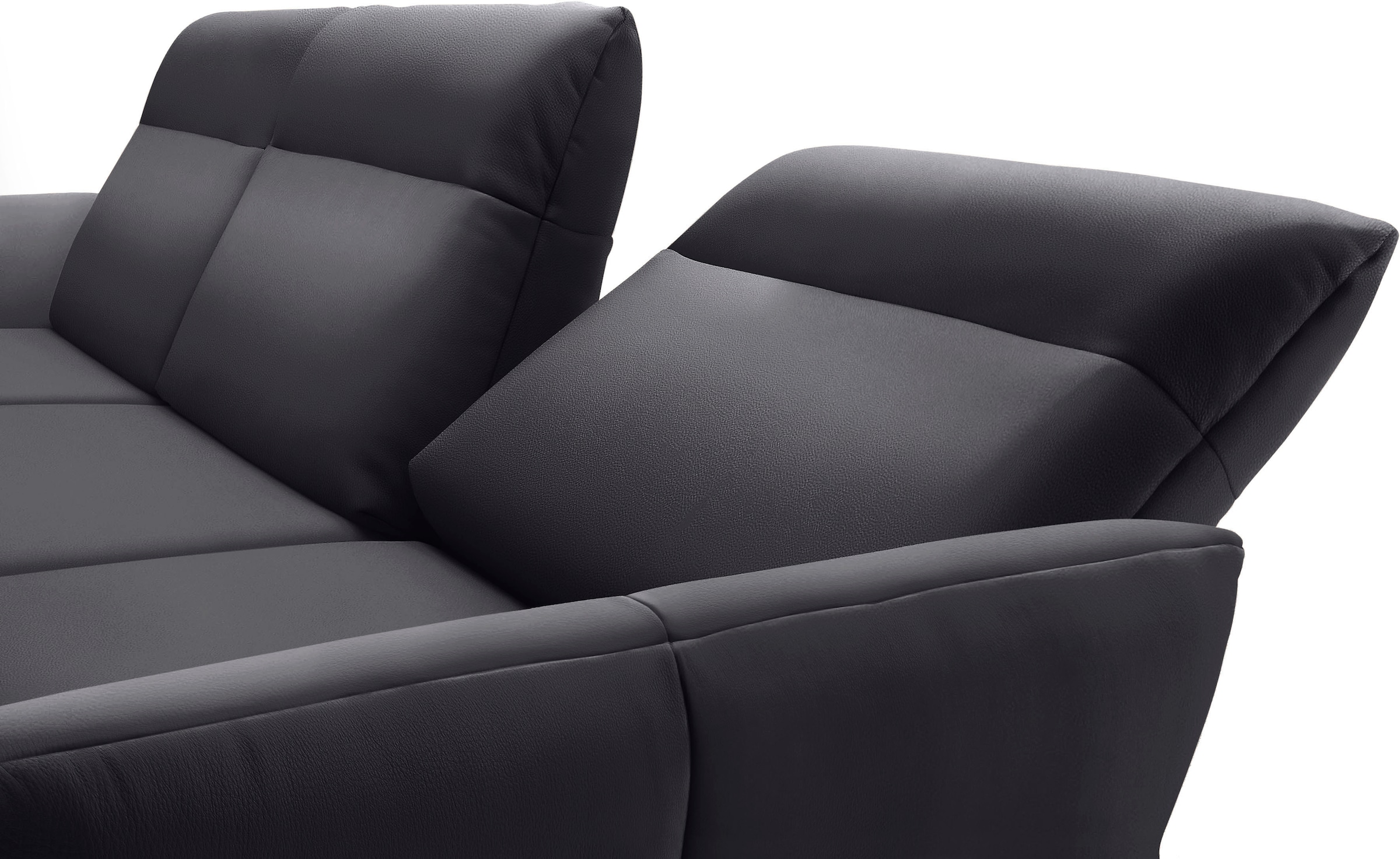 Creation BY ROLF BENZ Ecksofa »CR.460«, Sockel in Nussbaum, Winkelfüße in Umbragrau, Breite 318 cm