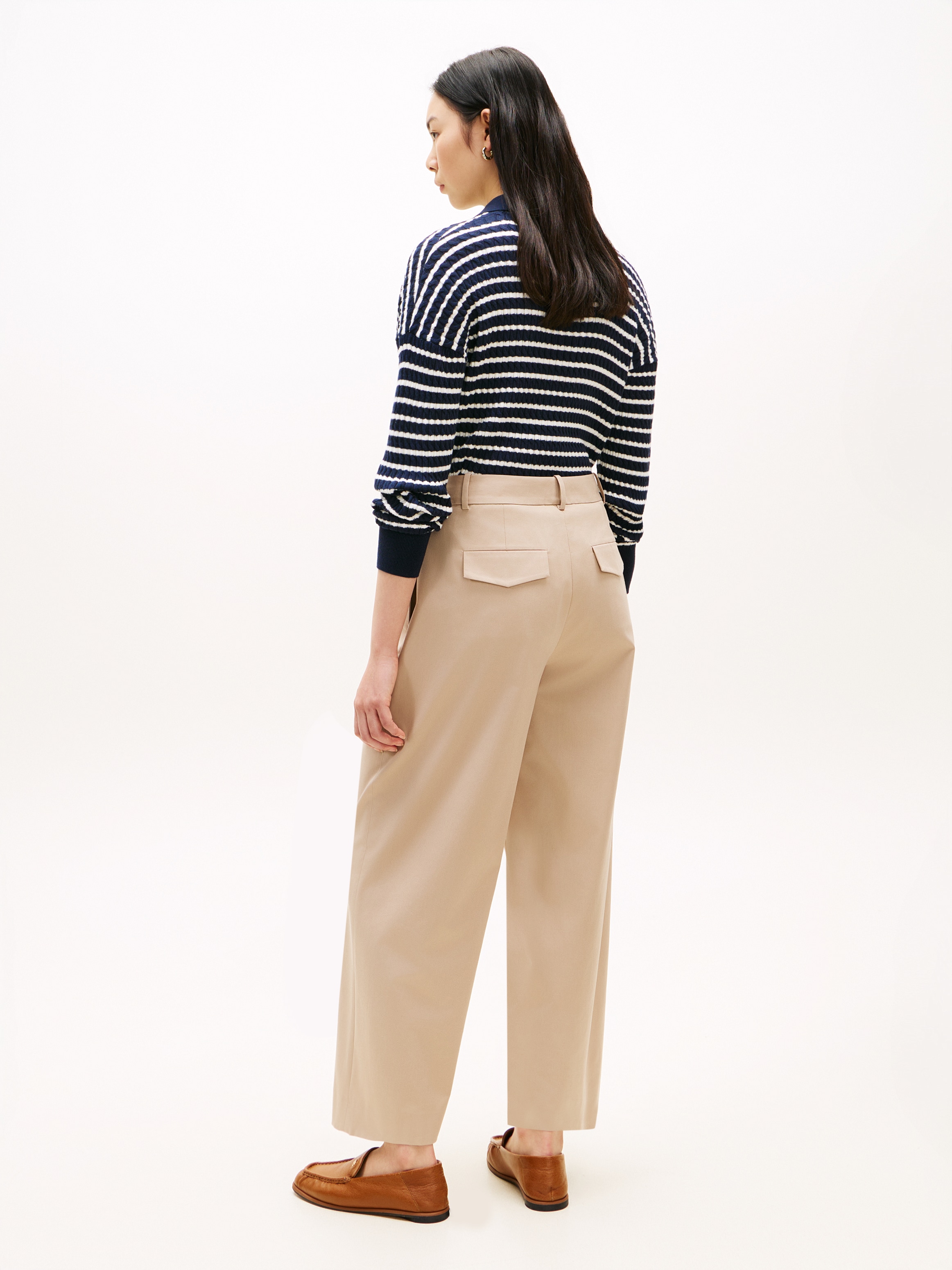 Tommy Hilfiger Chinohose »COTTON BARREL PLEATED CHINO«  Baumwollmix, Mid Rise, Tapered