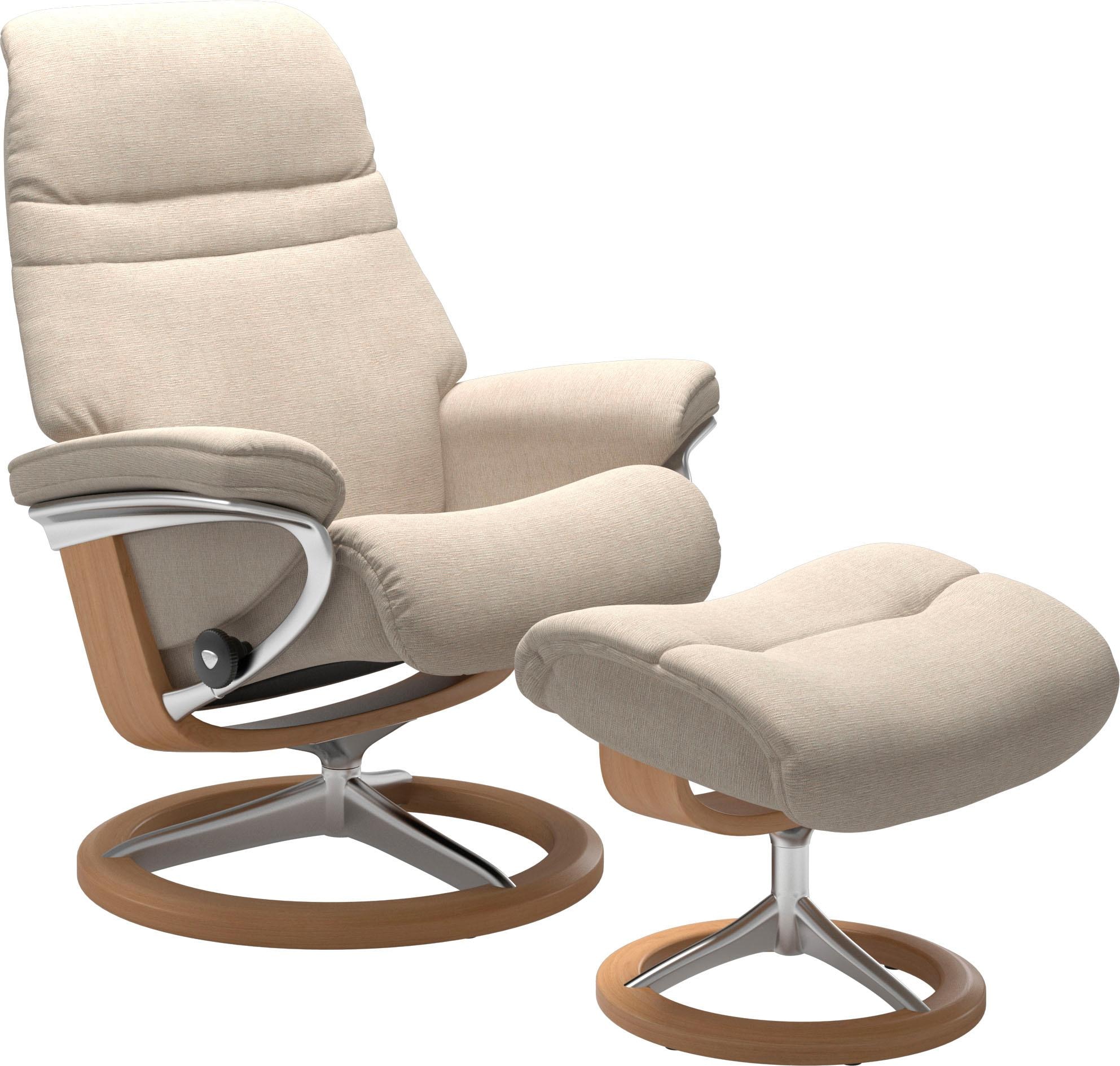 Stressless® Relaxsessel »Sunrise«, (Set, Relaxsessel mit Hocker), mit Signature Base, Größe S, Gestell Eiche