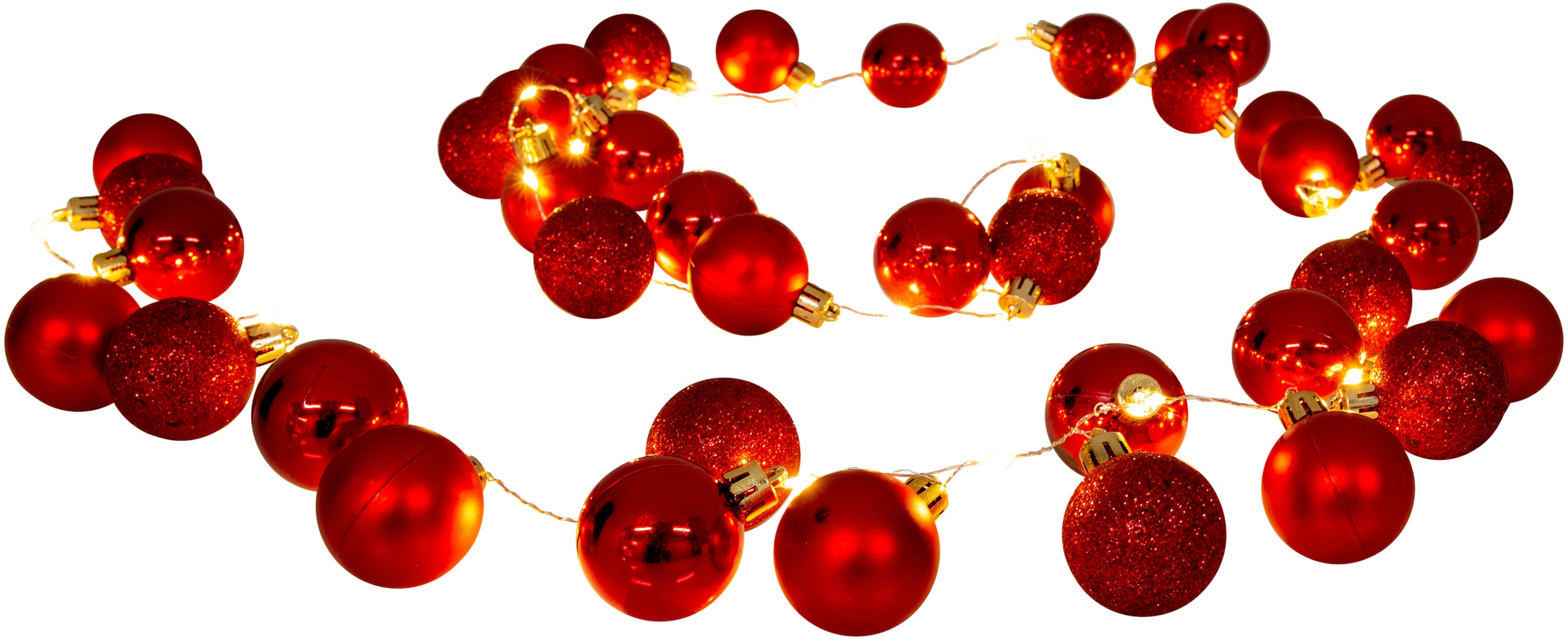 näve Lichterkette »LED-Outdoor-Weihnachtslichterkette, Weihnachtsdeko rot aussen«, 1 St.-flammig, l: 240cm, Ein-/Ausschalter, incl. Timer (6h an und 18h aus),Farbe: rot