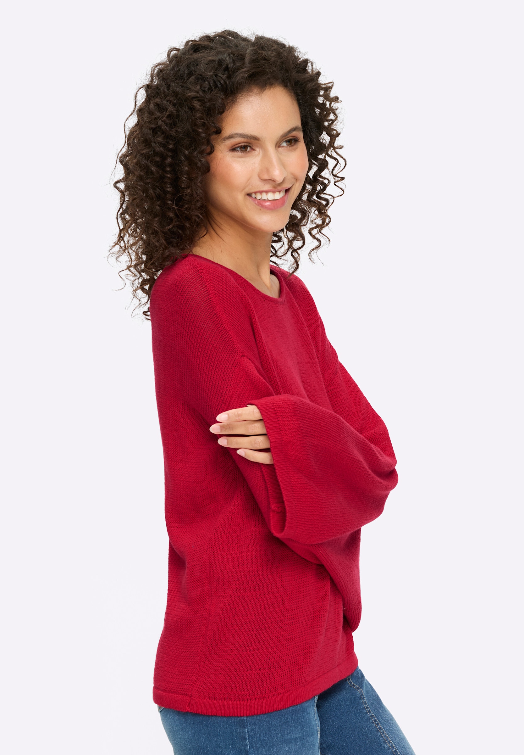 heine Strickpullover »Pullover Langarm-Pullover mit Trompetenärmeln«