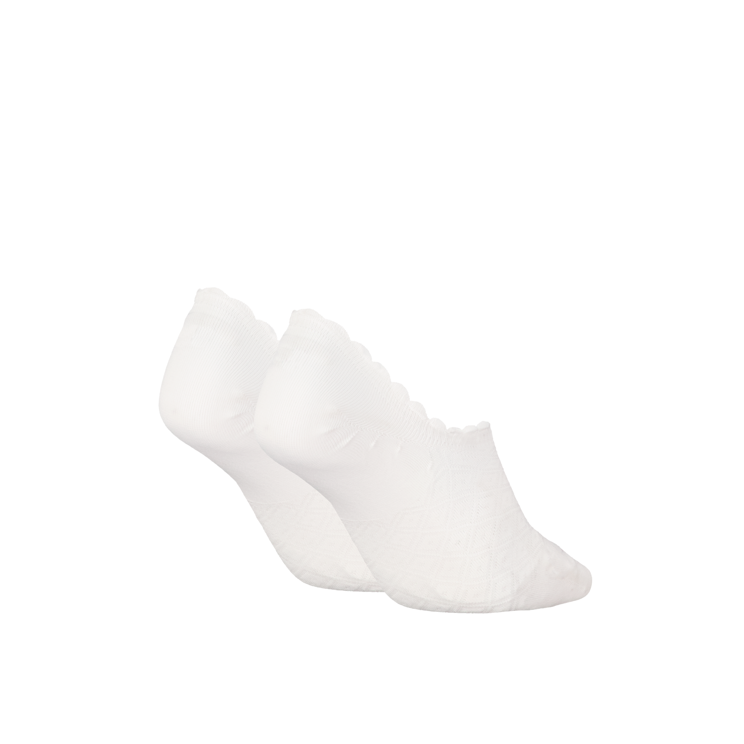 Calvin Klein Jeans Füßlinge »CK WOMEN FOOTIE HIGH CUT 2P DIAMOND«, (2 Paar), Mit gewelltem Rand und tollem Muster