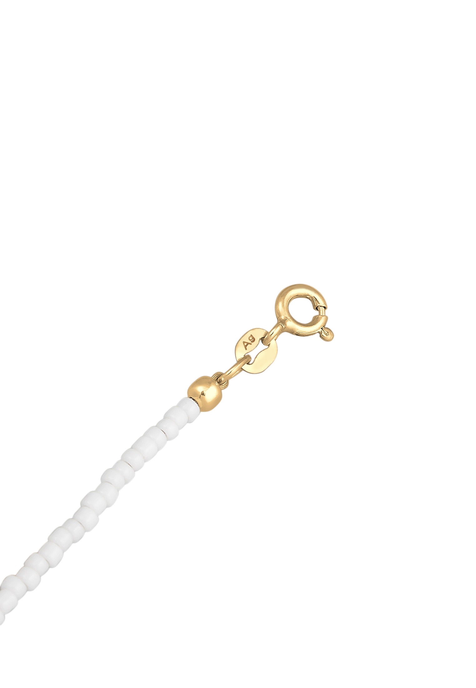 Elli Silberkette »Halskette Choker Glasperlen Ying Yang 925 Silber«
