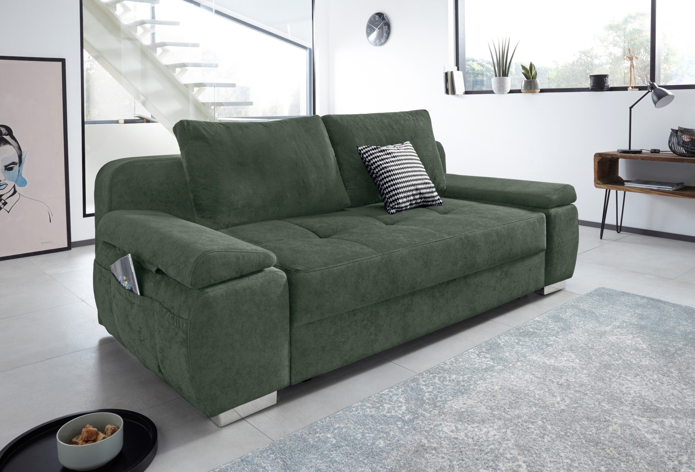 INOSIGN Schlafsofa »Pumo«, mit Boxspring-Aufbau, Bettfunktion und Bettkasten, inklusive Federkern