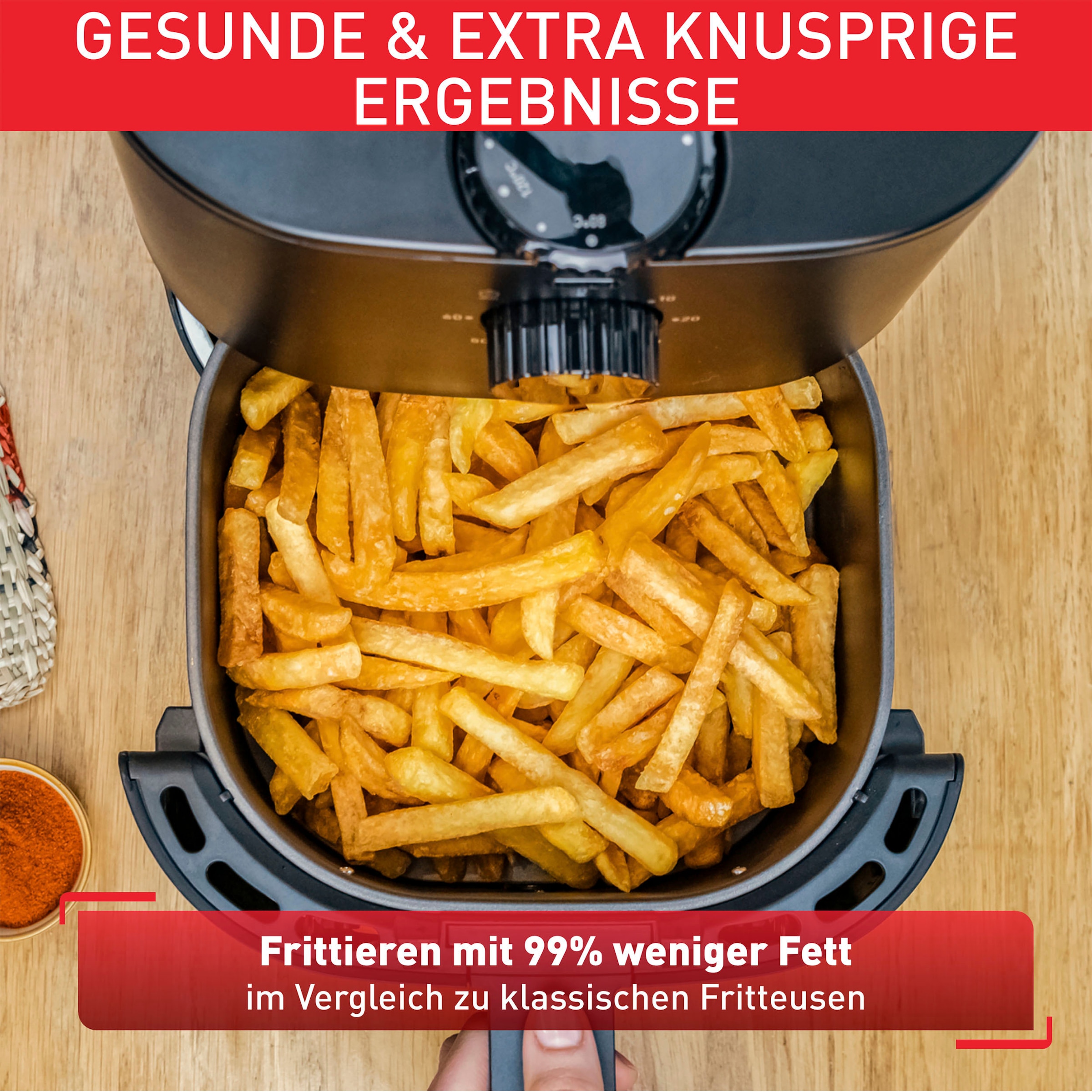 Tefal Heißluftfritteuse »EY1308 Easy Fry Essential«, 1430 W, kompaktes Design, energiesparend, knusprige Ergebnisse, gesund Kochen