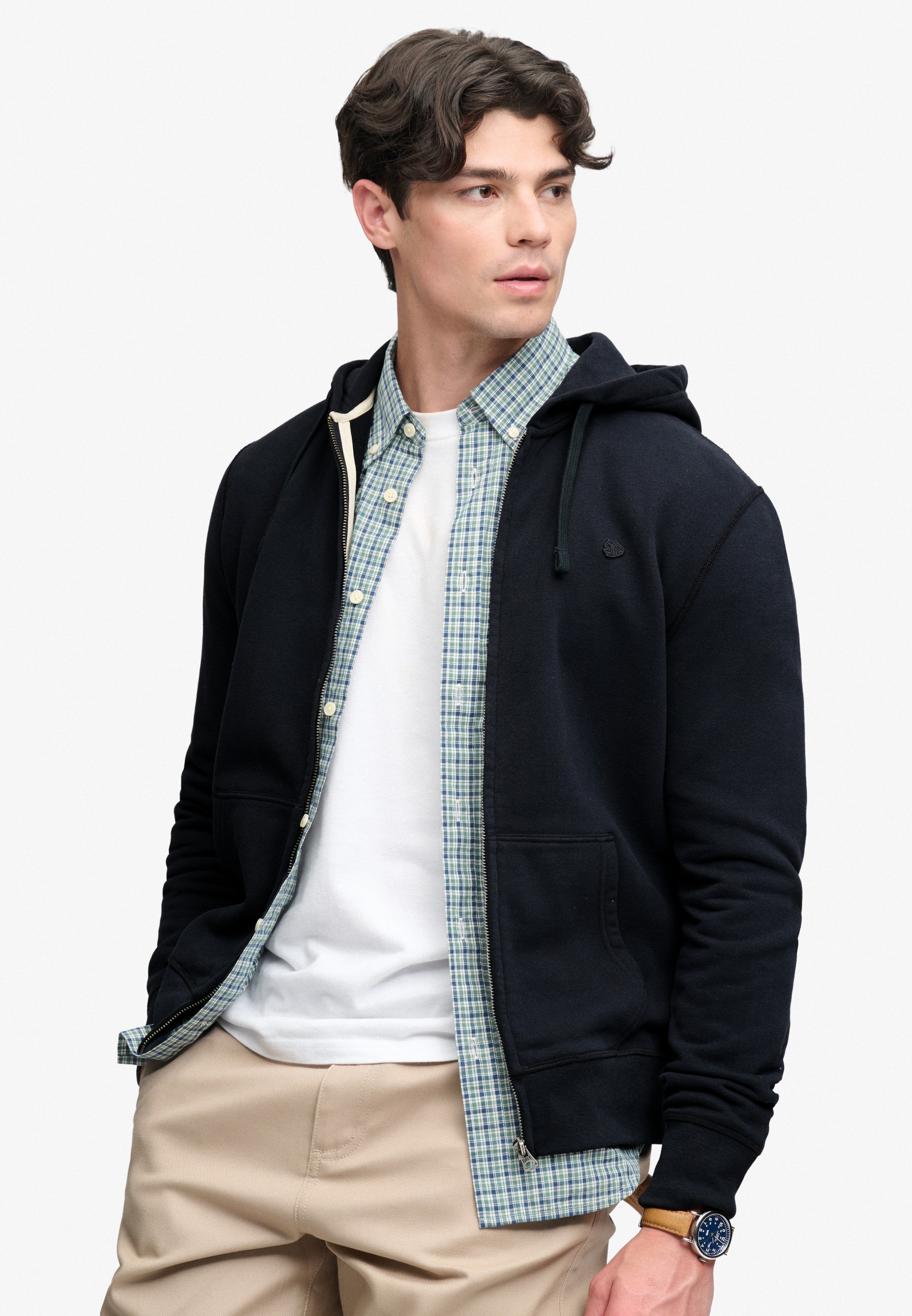 Superdry Kapuzensweatjacke »ESSENTIAL SDCO LOGO ZIPHOOD« Baumwollmischung, regular fit