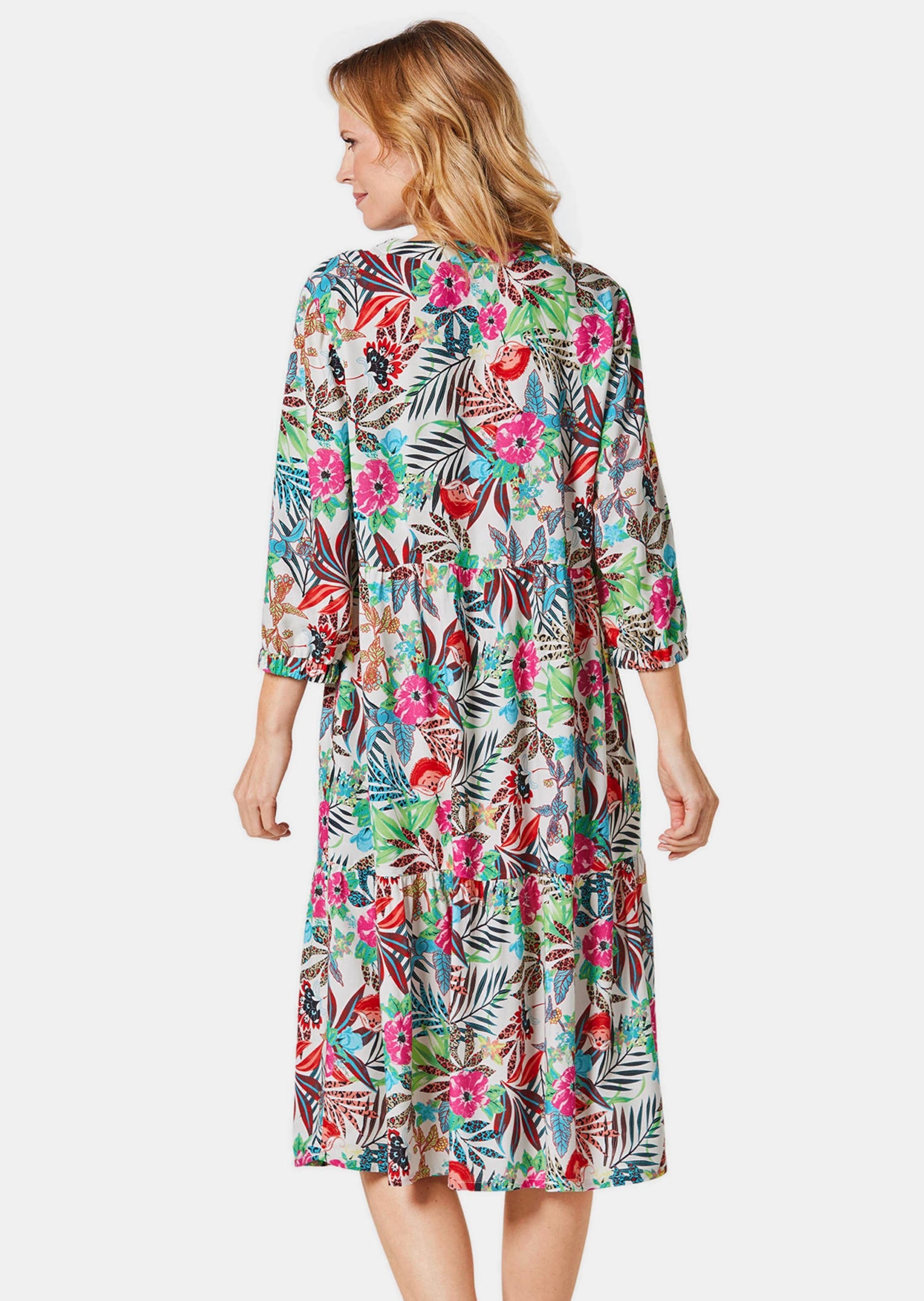 GOLDNER Blusenkleid »Druckkleid aus fließendem Material«