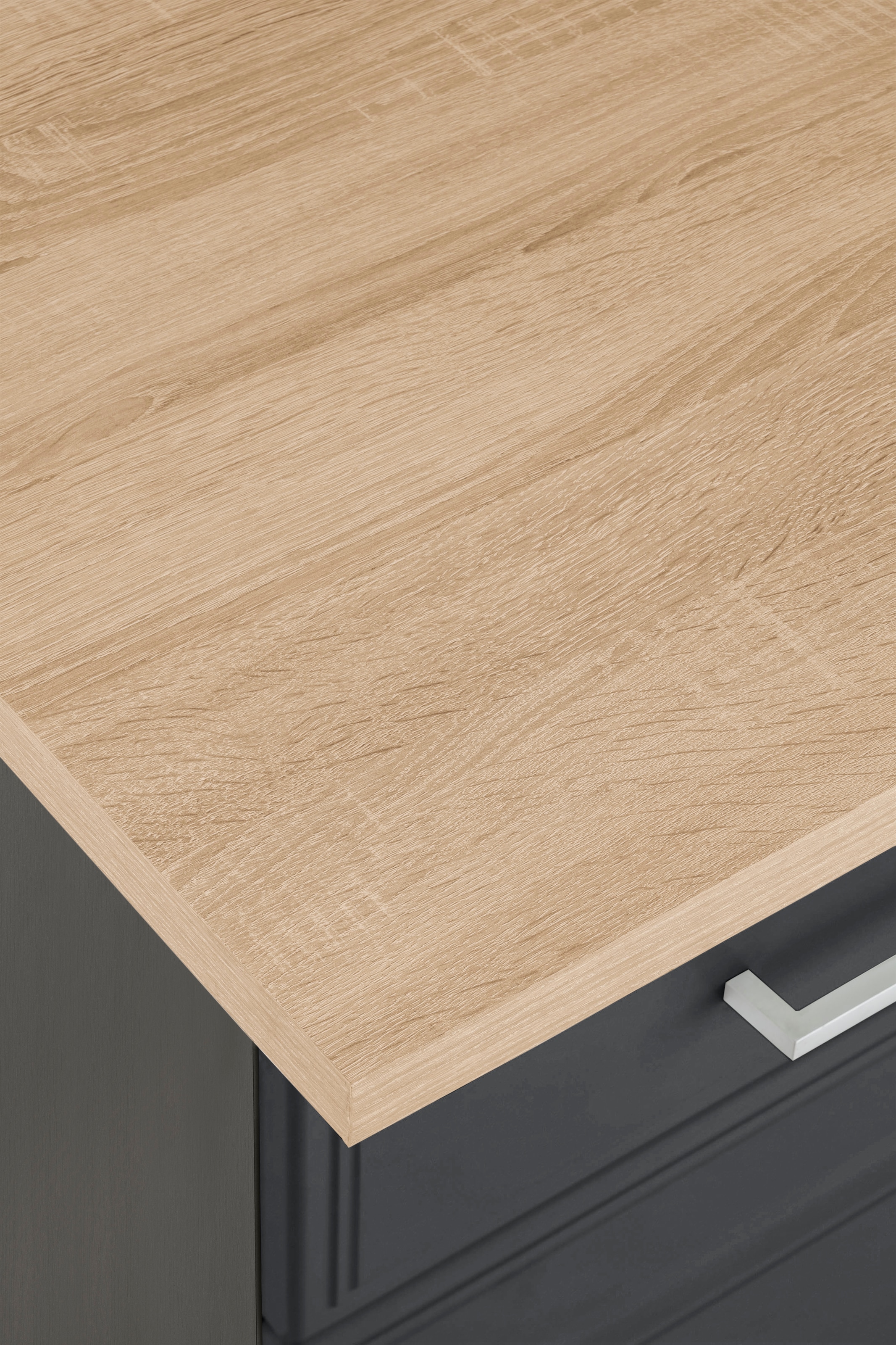KOCHSTATION Winkelküche »KS-Stockholm«, Stellbreite 220/220 cm, mit hochwertigen MDF Fronten im Landhaus-Stil