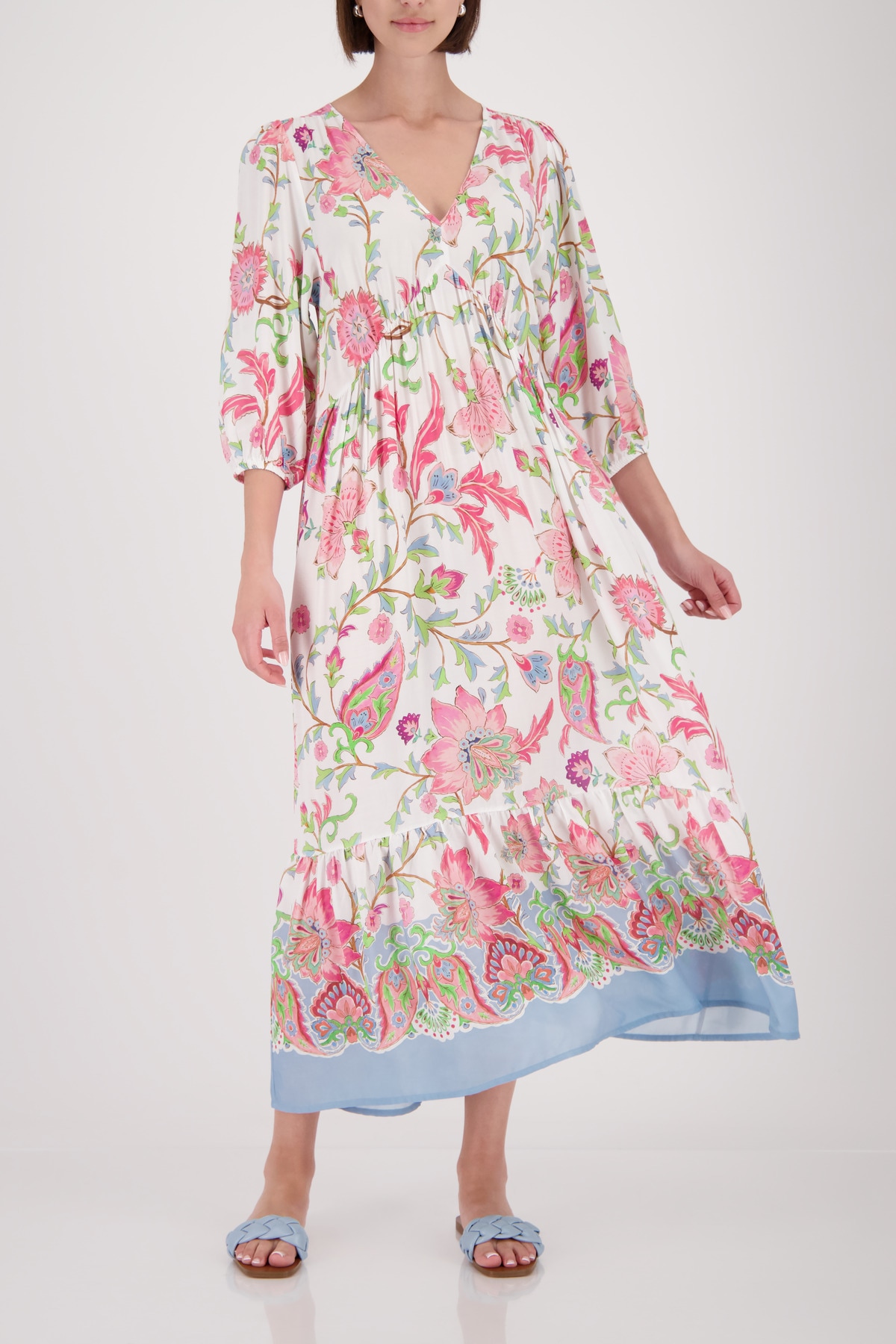 Monari Maxikleid »Kleid Blumendruck allover« Ohne Tasche Regular fit mit Blumenmuster