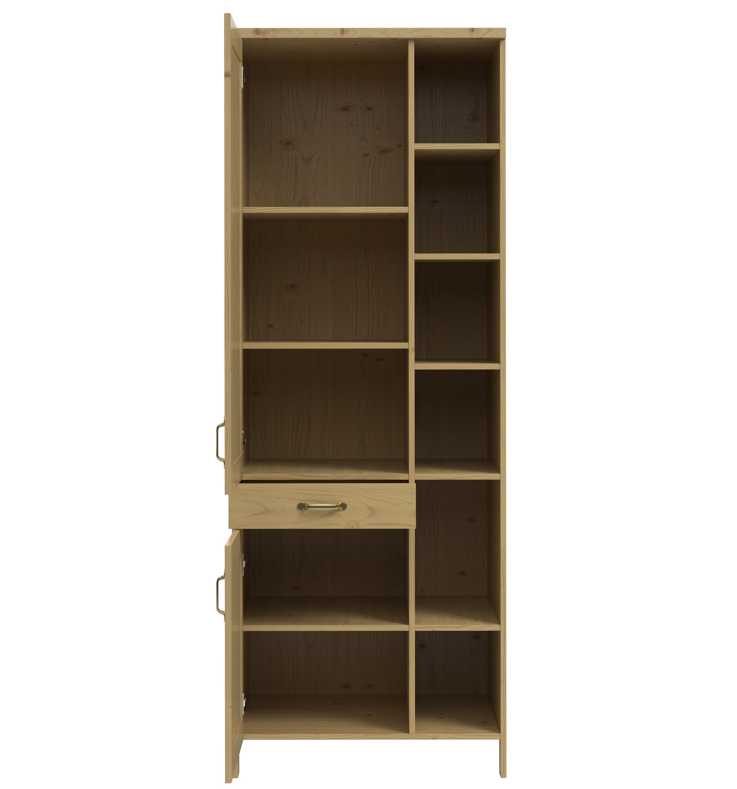 Home affaire Hochschrank »Alba«, (1 St.), Breite 75 cm, Kiefer massiv, 6 offene Fächer