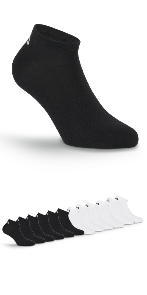 Fila Kurzsocken »UNISEX INVISIBLE PLAIN SOCKS« 12 Paar tlg. in schwarz-weiß, Größe 35-38