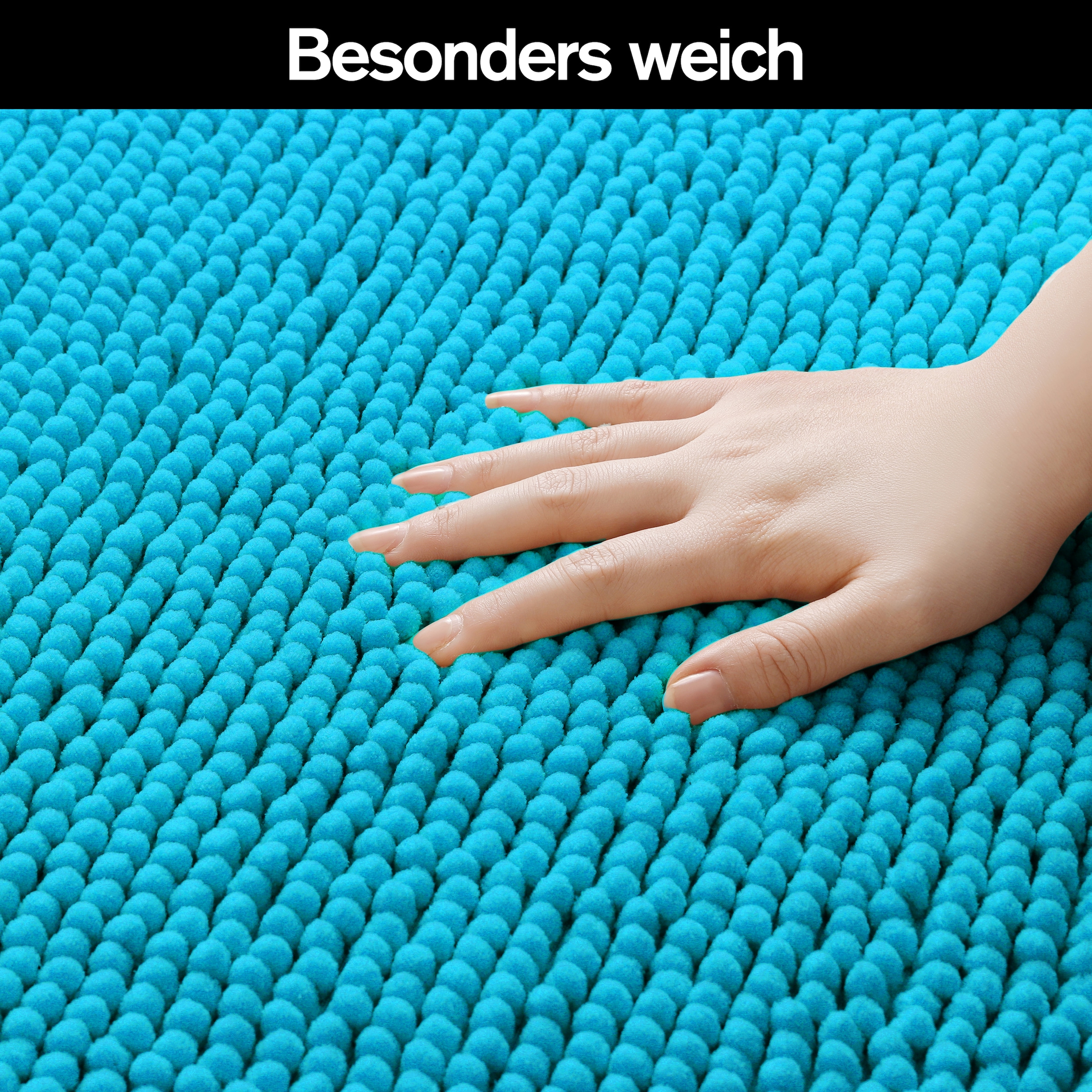 my home Badematte »Vanessa Chenille, Badvorleger, Badezimmer Teppich, Duschvorleger« Höhe 15 mm fußbodenheizungsgeeignet | schnell trocknend | strapazierfähig Uni Farben, besonders weich