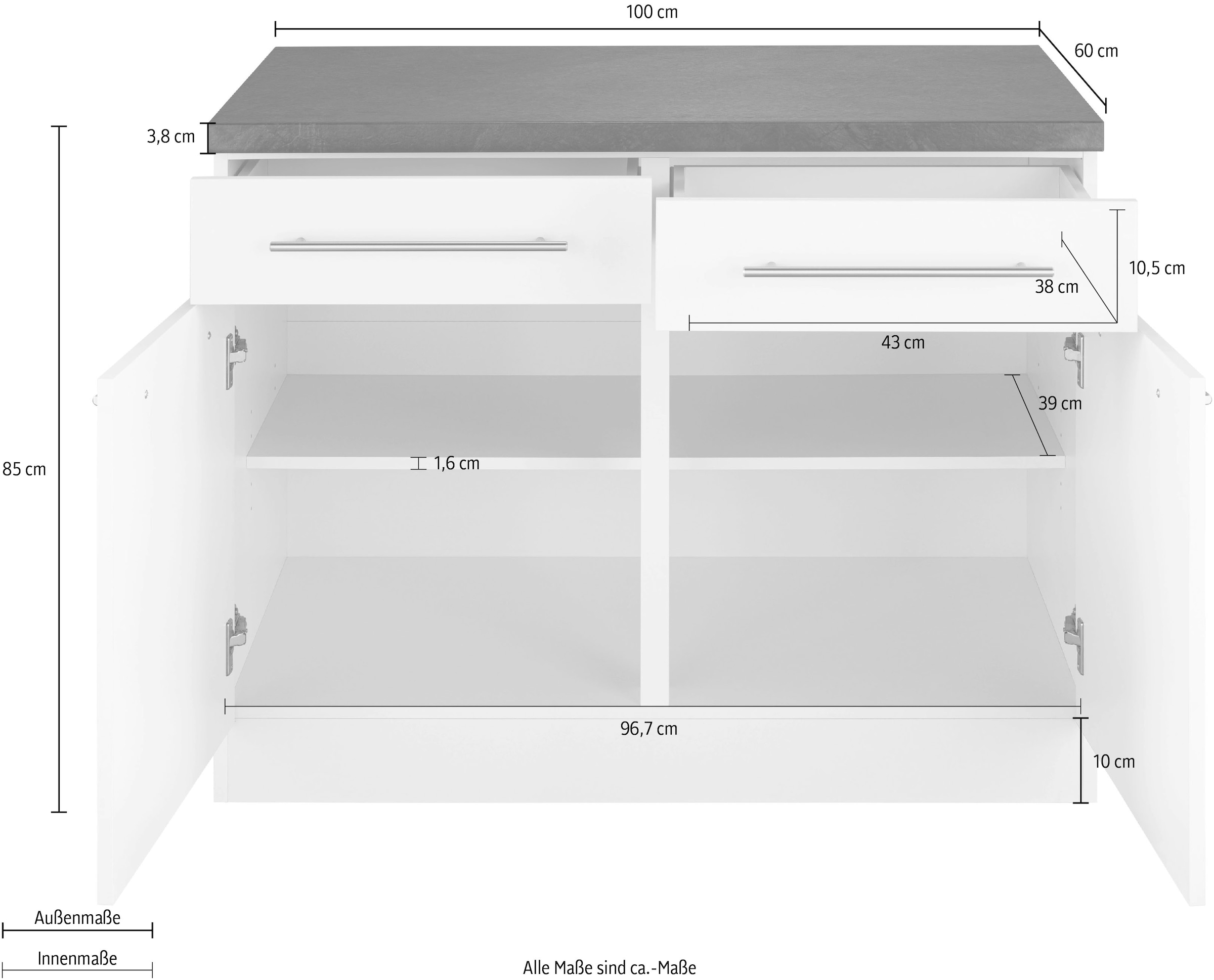 wiho Küchen Unterschrank »Unna«, 100 cm breit