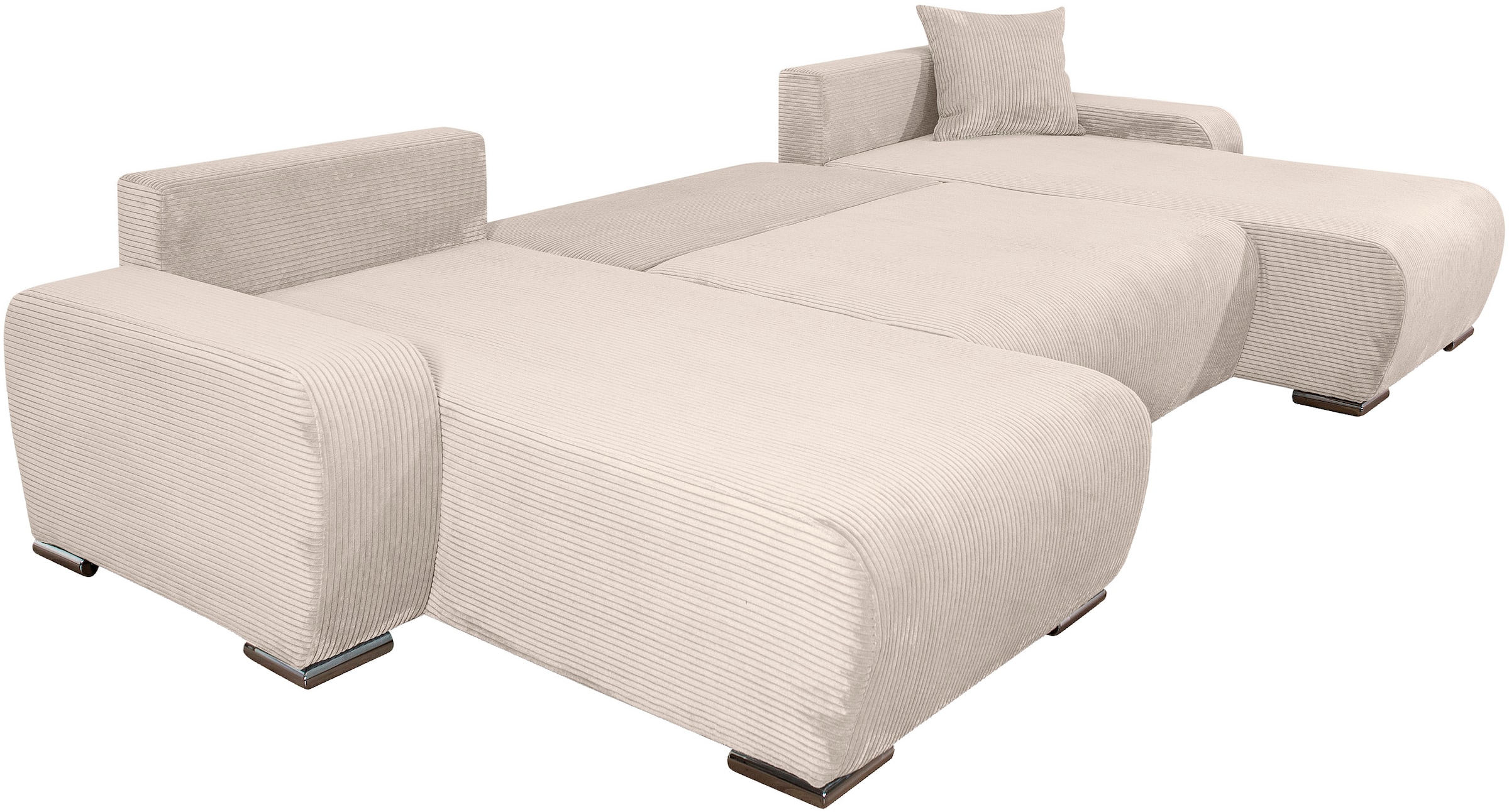 COLLECTION AB Wohnlandschaft »Paola U-Form«, mit Schlaffunktion, Stauraum, Zierkissen und Bonnellfederkern, Cord