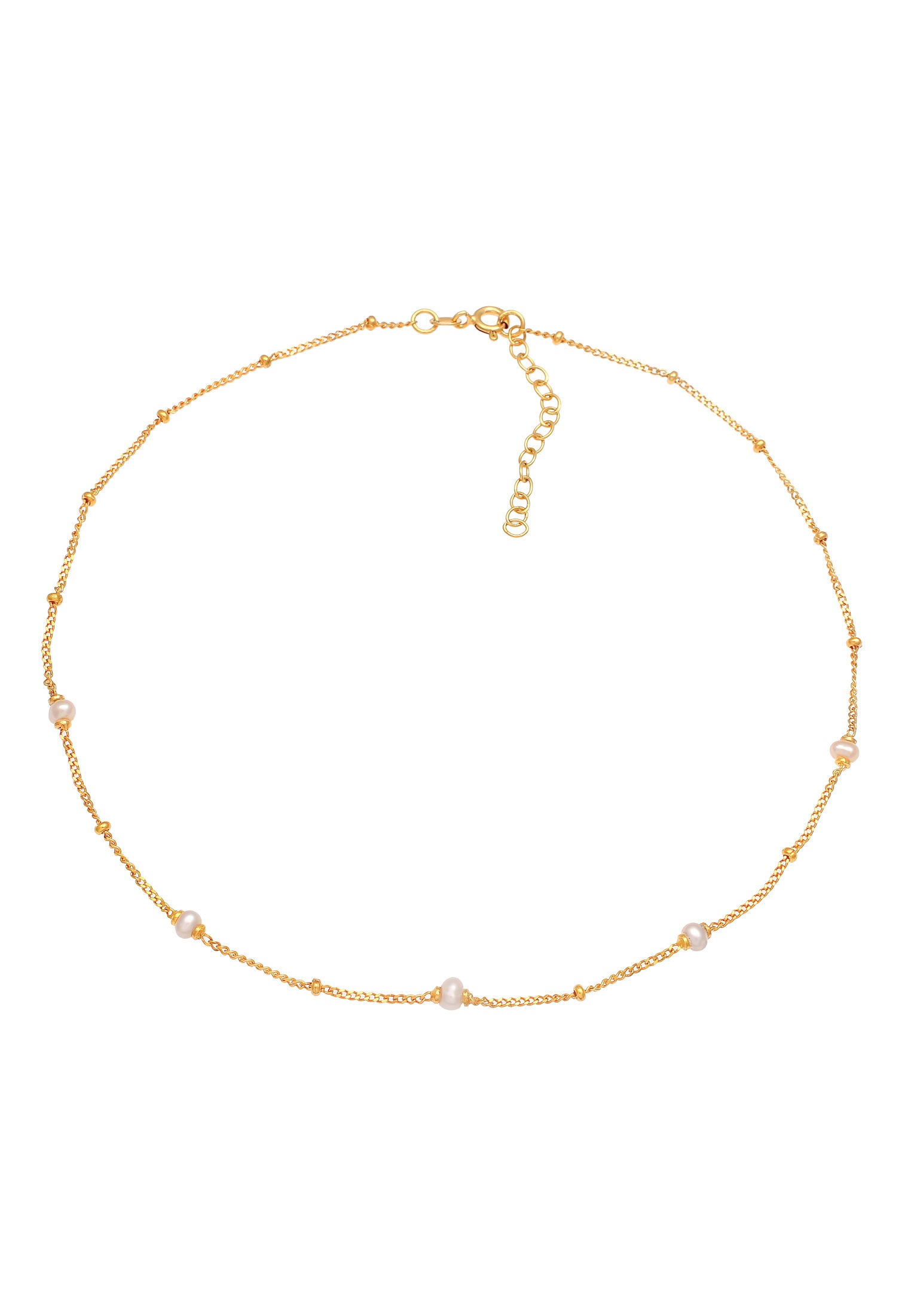 Elli Choker »Halskette Choker Kugelkette Süßwasserperlen 925 Silber«