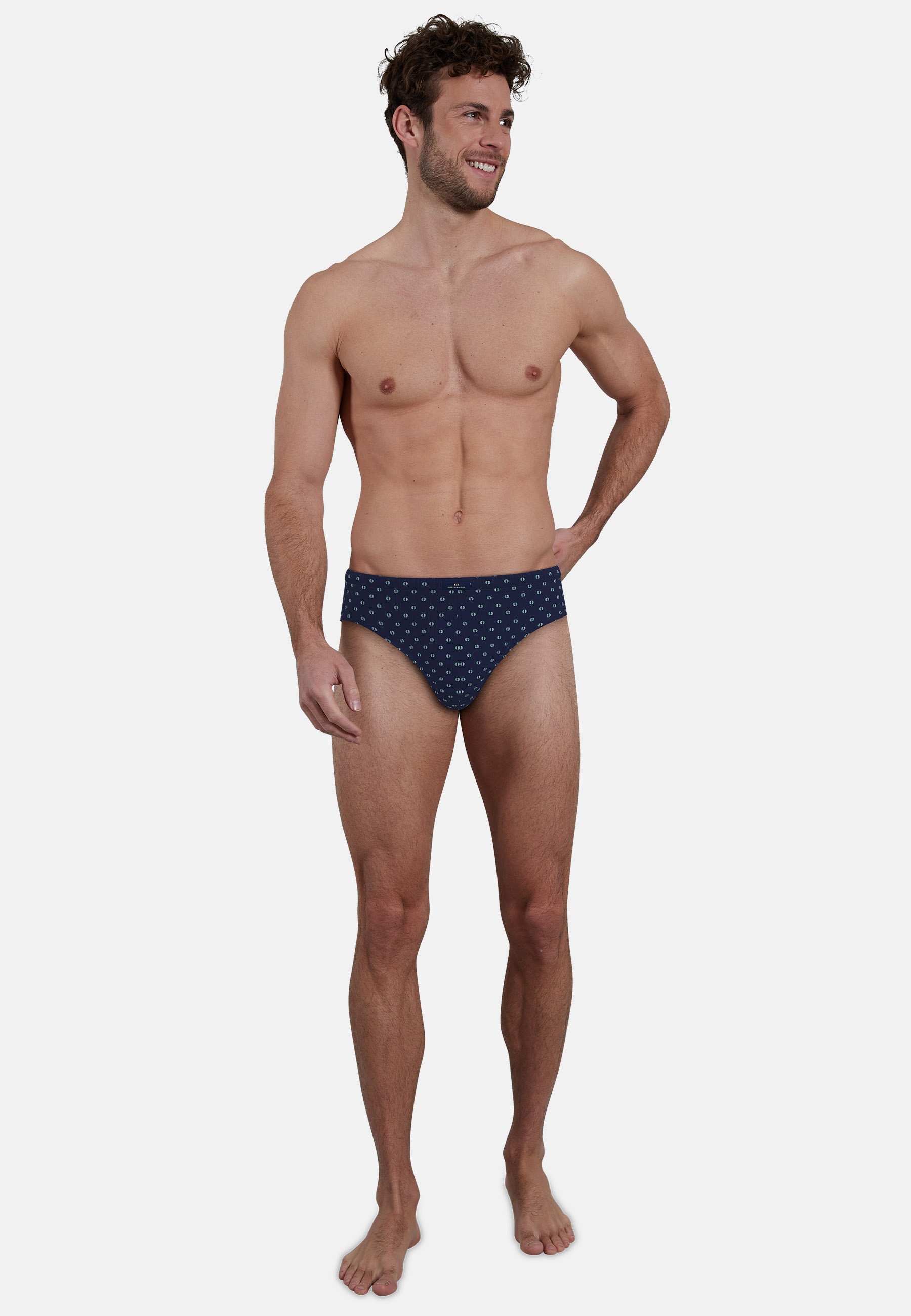 GÖTZBURG Slip »Edingburgh« 2er Pack,  gemustert, basic, eng, kurz, atmungsaktiv, Baumwollmix