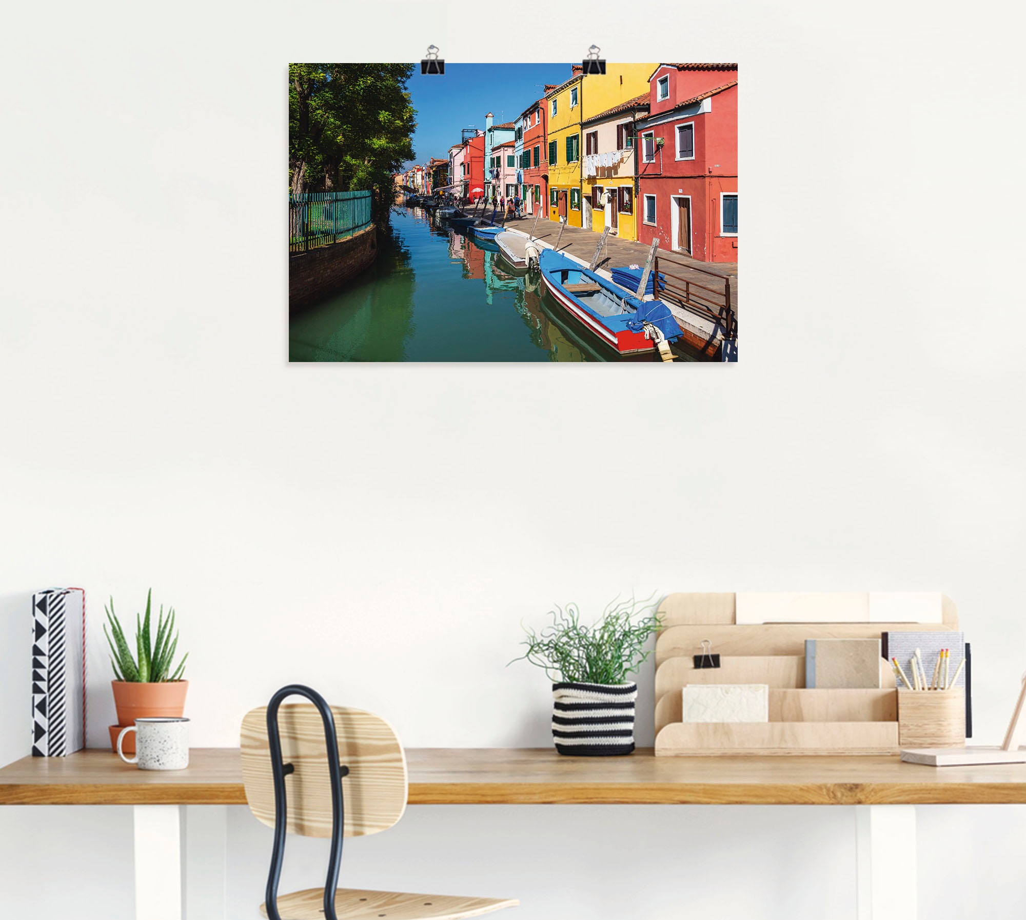 Artland Wandbild »Bunte Gebäude auf Insel Burano Venedig«, Bilder von Booten & Schiffen (1 Stück), in vielen Größen & Produktarten - Alubild/Outdoorbild, Leinwandbild, Poster, Wandaufkleber/Wandtattoo auch für Badezimmer geeignet