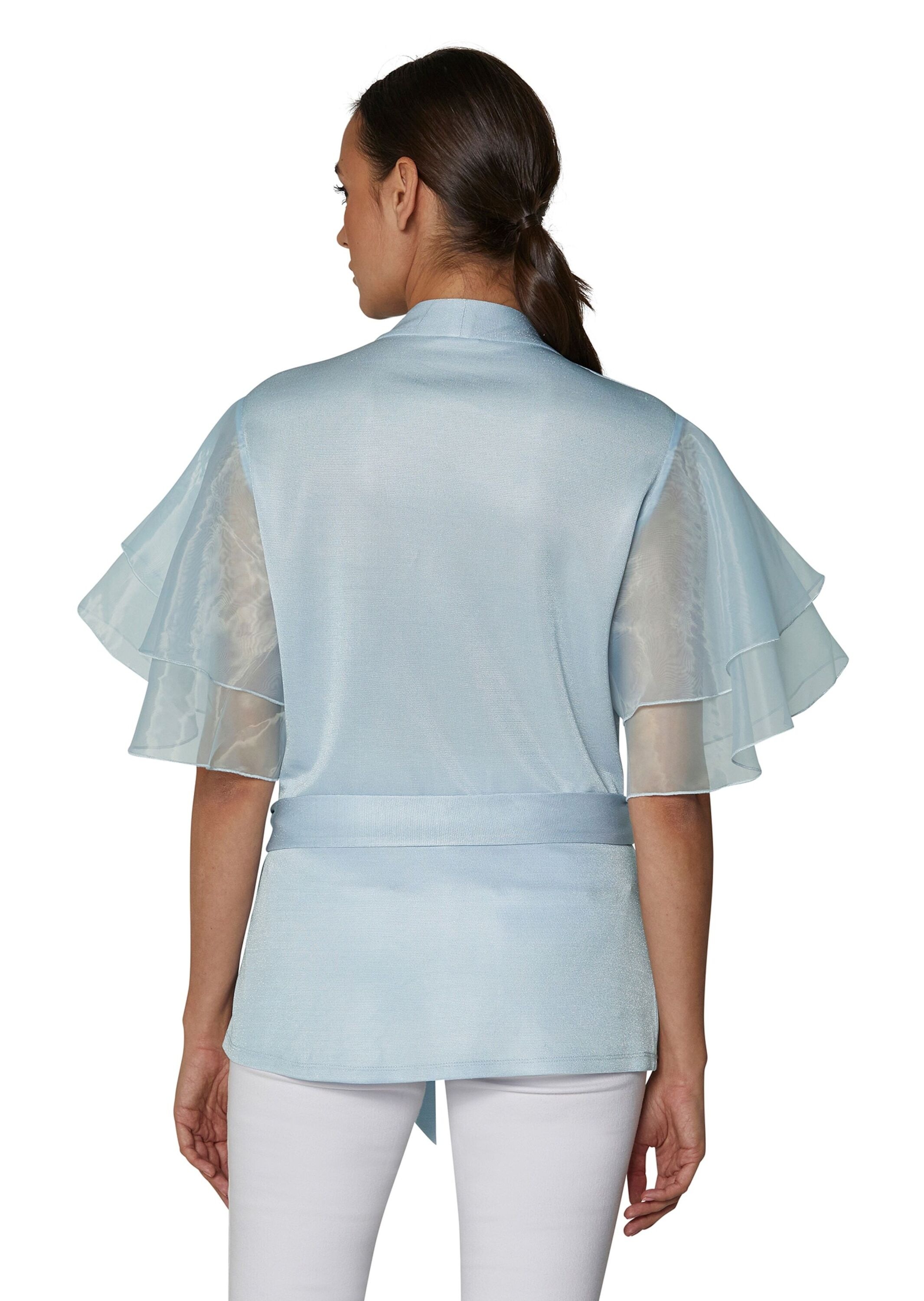 MADELEINE Langarmbluse »Bluse Bluse im Metallic-Look mit transparenten Ärmeln«