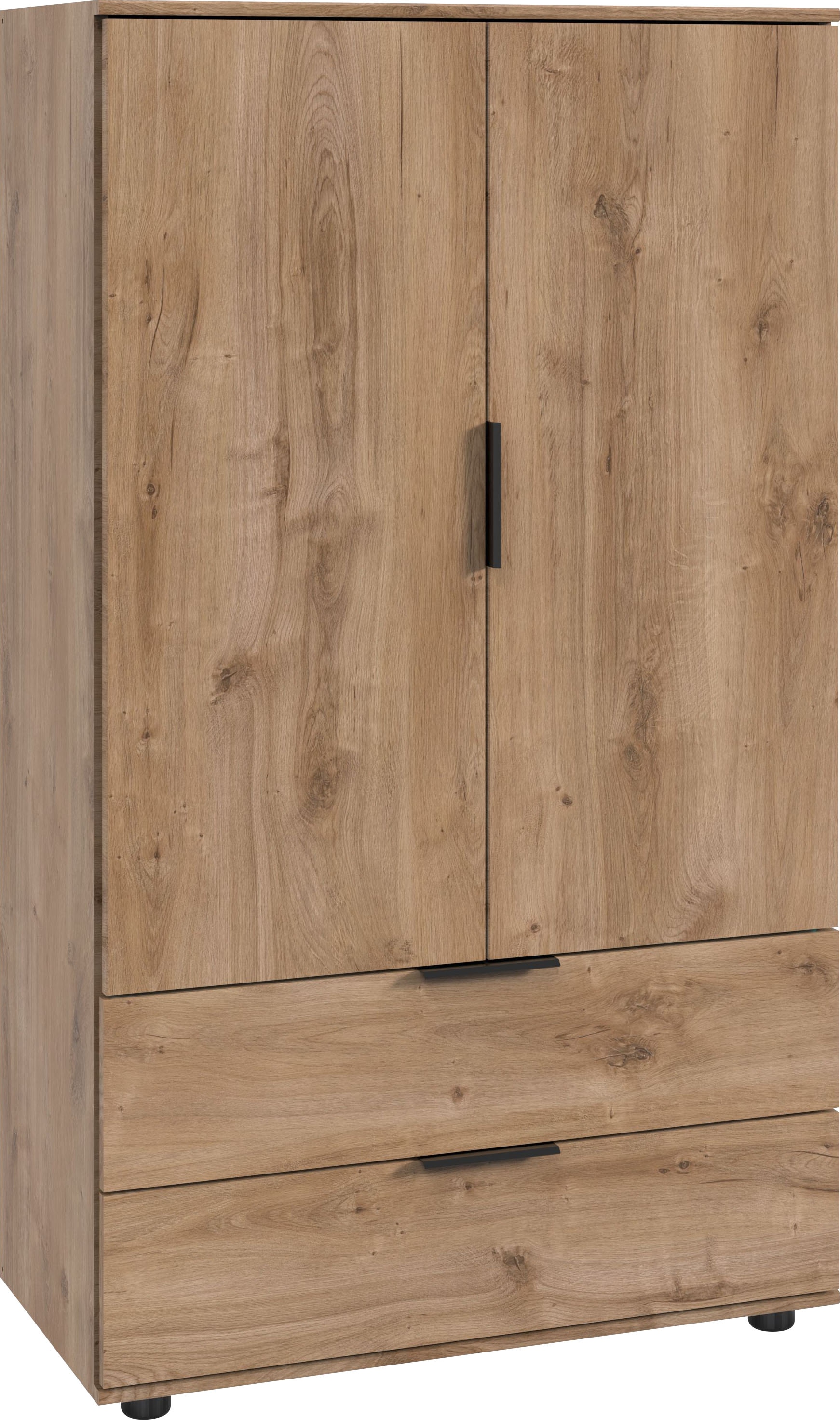 Wimex Wäscheschrank »Easy Plus Kleiderschrank Garderobe 2 Schubladen, 81 oder 130cm breit« in verschiedenen Farben, moderne Optik mit schwarzen Metallgriffen