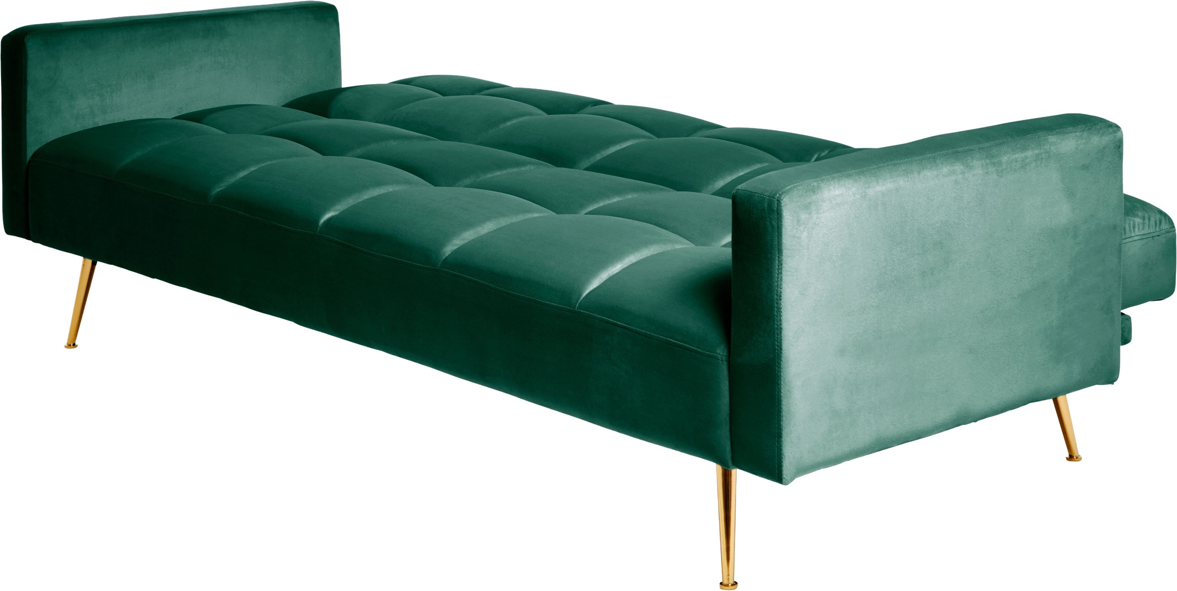 Jahnke Schlafsofa »CHILLAX POSH« mit Schlaffunktion, edler Samtstoff & Füße im Gold-Look, Breite 213 cm