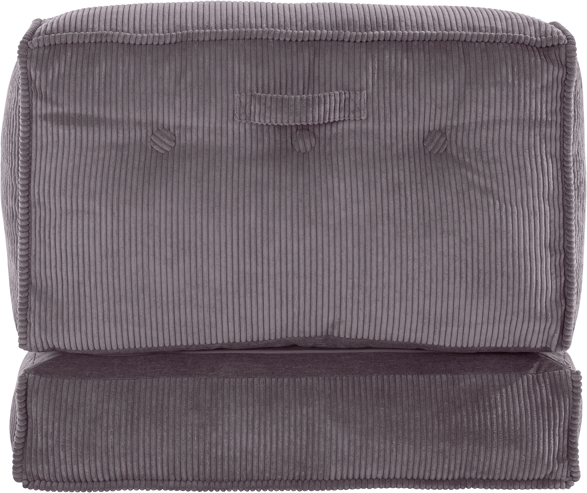 INOSIGN Sessel »Pia« Loungesessel aus Cord, in 2 Größen, Pouf-Funktion.