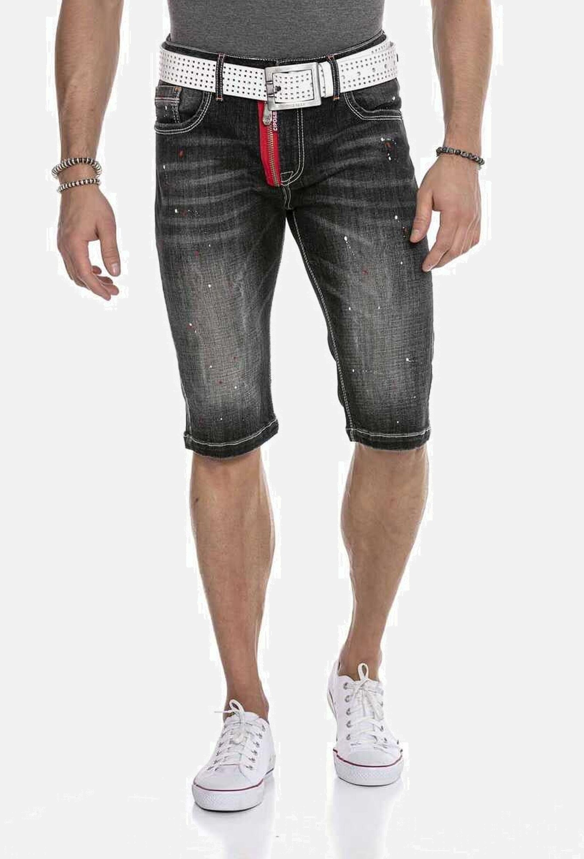 Cipo & Baxx Jeansbermudas »Cipo & Baxx Bermuda & Short« mit trendigen Farbklecksen, CK240