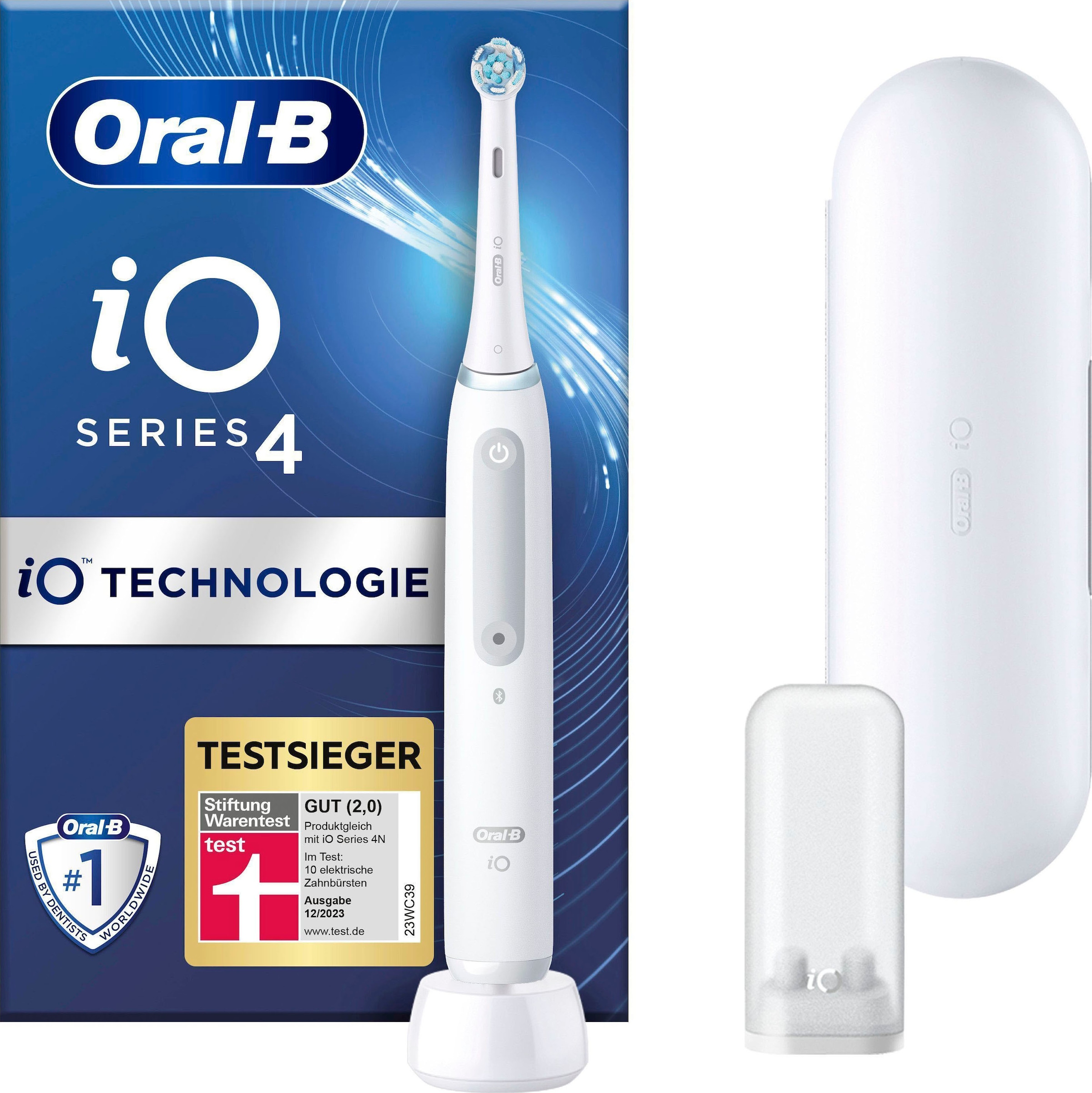 Oral-B Elektrische Zahnbürste »iO 4«, 1 St. Aufsteckbürsten, mit Magnet-Technologie, 4 Putzmodi, Reiseetui