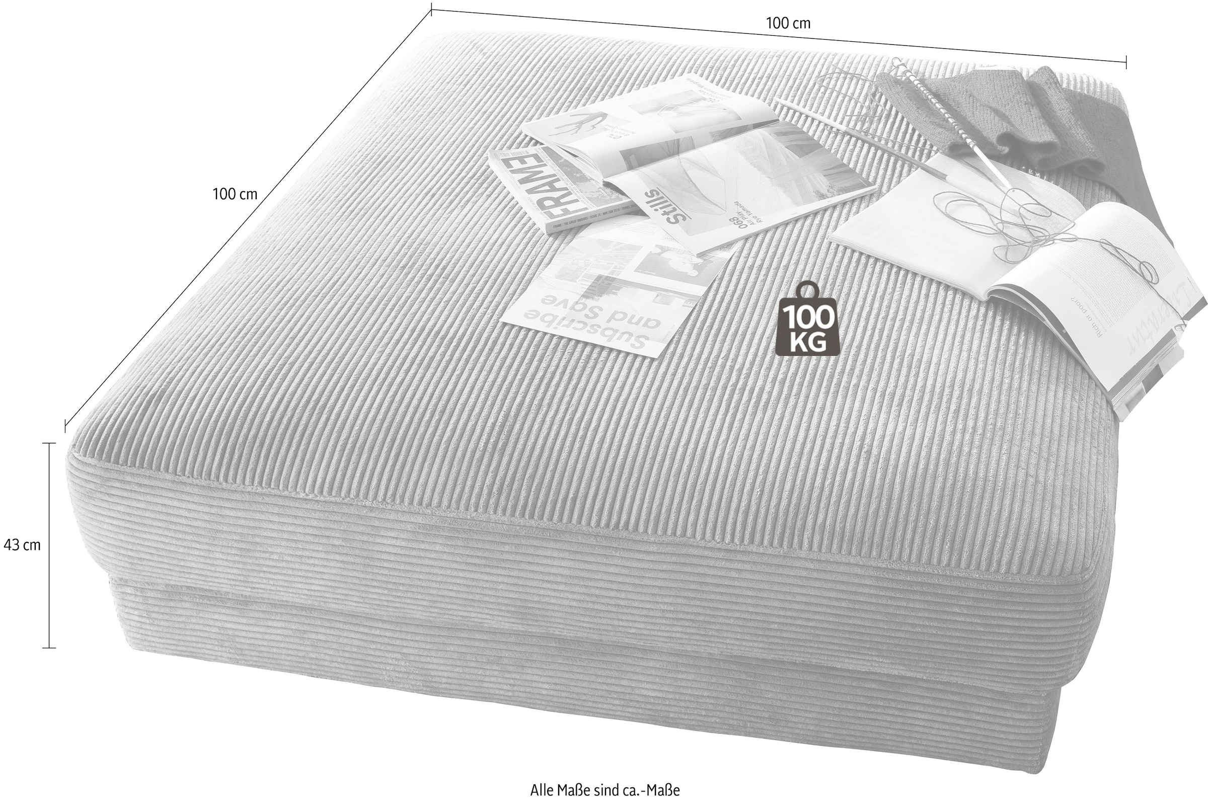 Home affaire Hocker »Enisa« passend zum "Enisa"-Sofa, Bezug in Cord