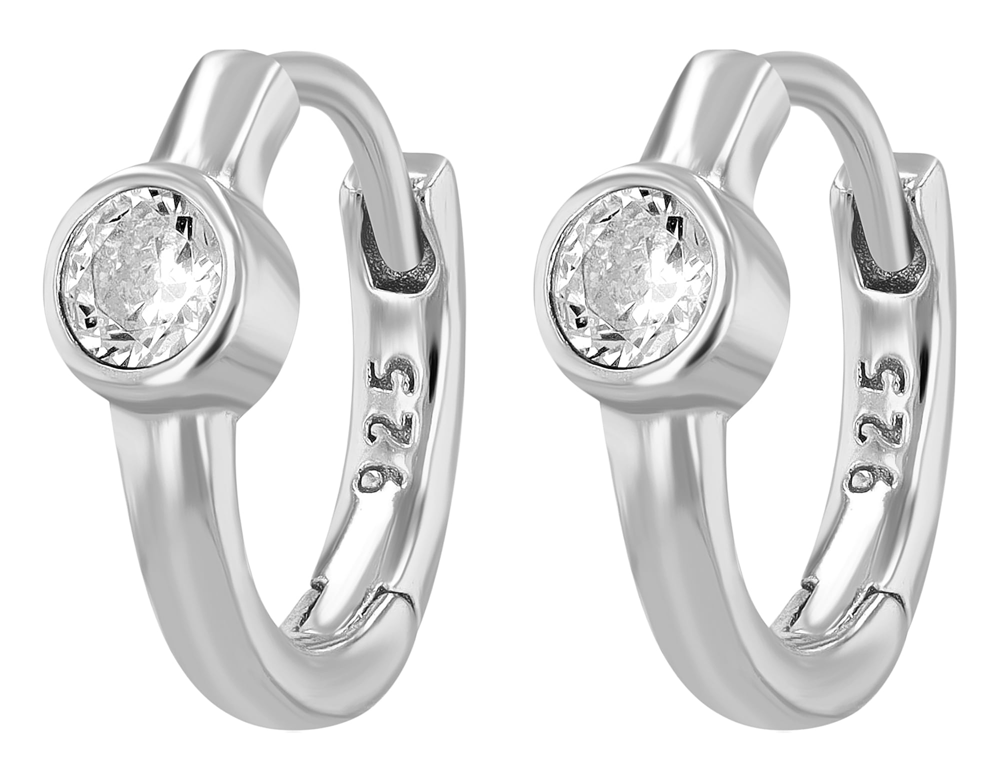 Adelia´s Paar Creolen »Damen Ohrringe ¿ Klappcreole aus 925 Silber mit Zirkonia«