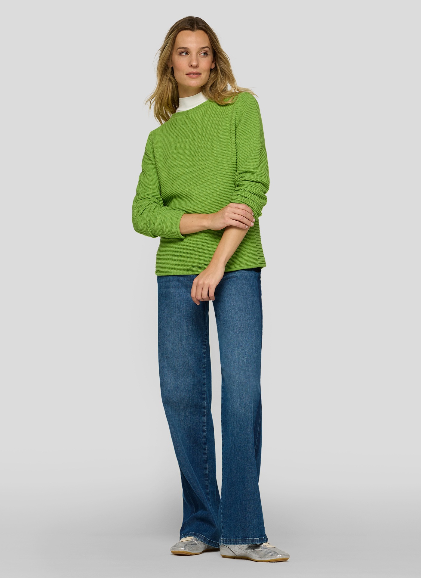 Rabe Strickpullover in Streifen-Ripp-Optik