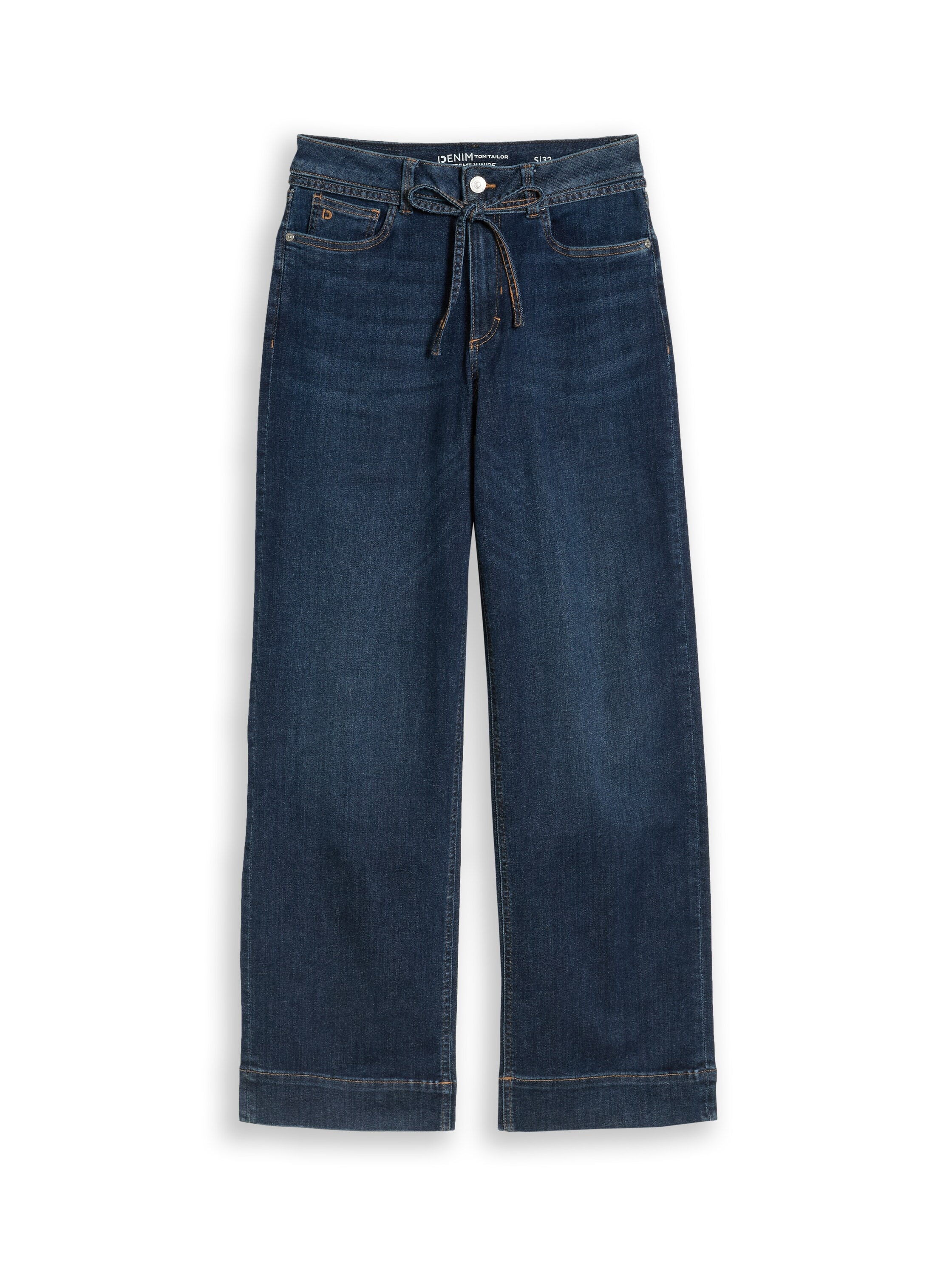 TOM TAILOR Denim Weite Jeans mit Stretch / Denim-Bindeband / Wide