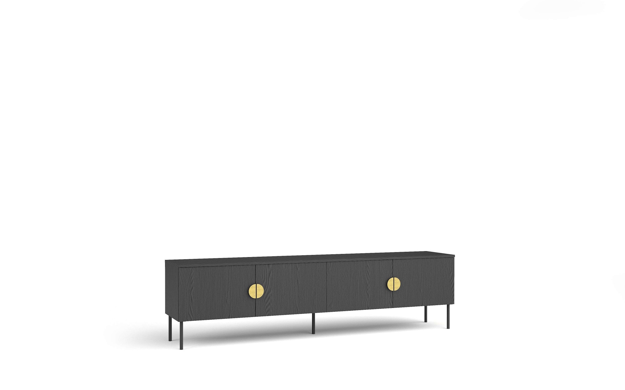 Home affaire Lowboard »BELLOT TV-Schrank mit 2 Türen, Maße B/T/H: 160/40/53,6 cm«, (1 St.), schwarze Farbe, mit holzähnlicher Struktur