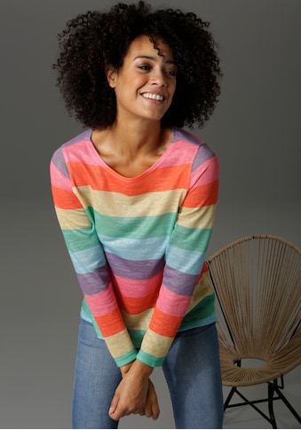 Aniston CASUAL Langarmshirt, mit farbstarken Streifen kaufen