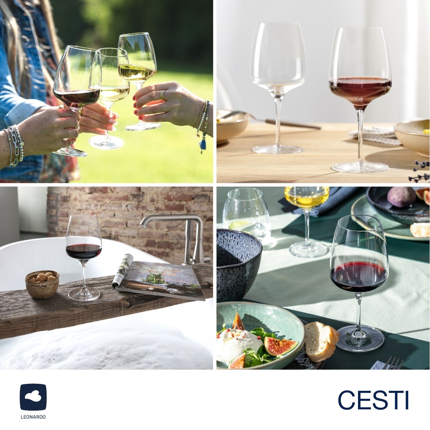 LEONARDO Rotweinglas »6 Weingläser CESTI + Poliertuch« 6 Rotwein-Gläser mit Poliertuch
