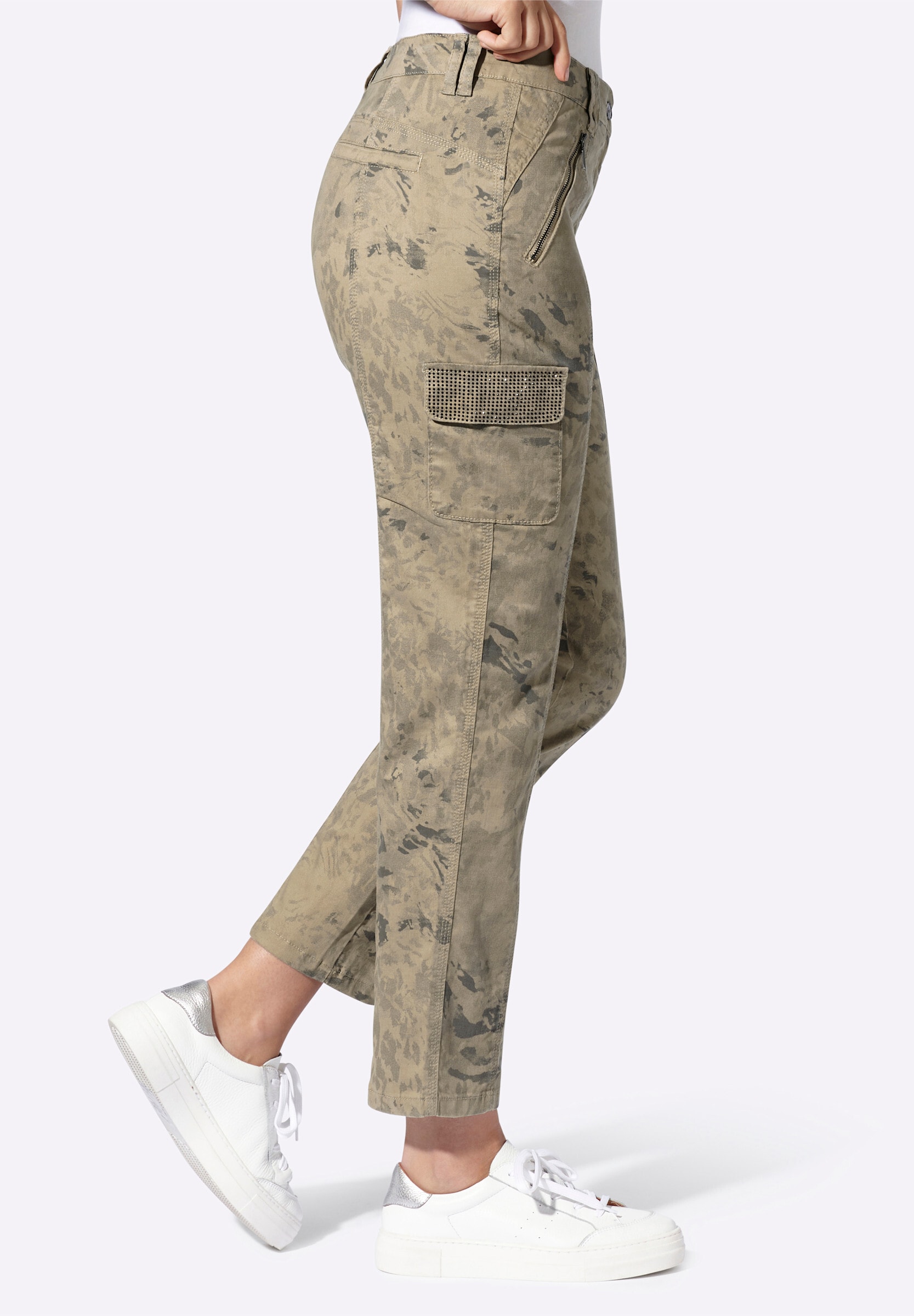 heine Cargohose »Druckhose Cargohose mit Glitzer-Details«