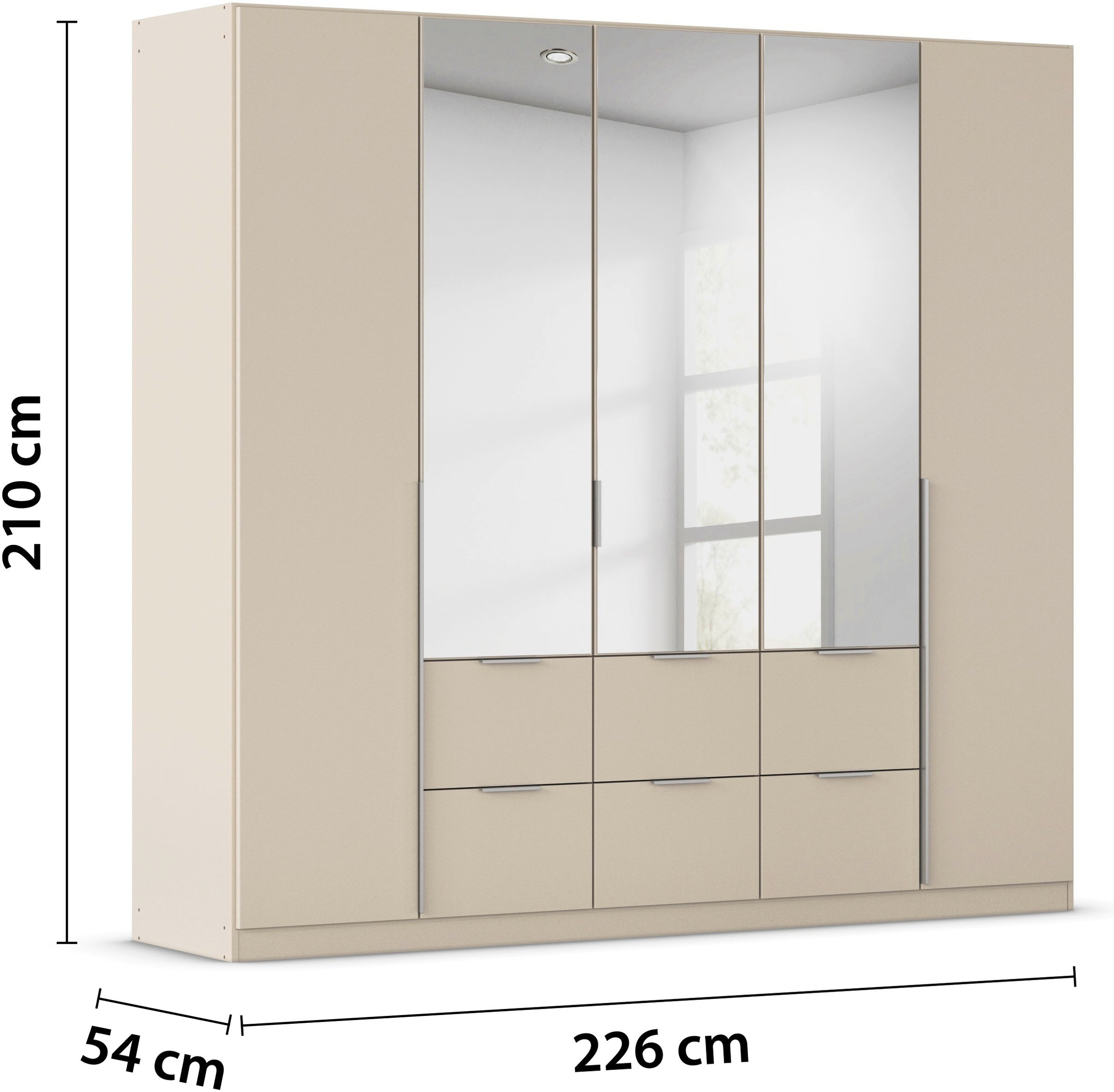 rauch Drehtürenschrank »Kleiderschrank Schrank Garderobe AGORDO mit Dekor- oder Hochglanzfront«, (in zwei Griff-Farben, Breiten 91-360 cm), mit Außenschubkästen, in 7 Breiten und 2 Höhen MADE IN GERMANY