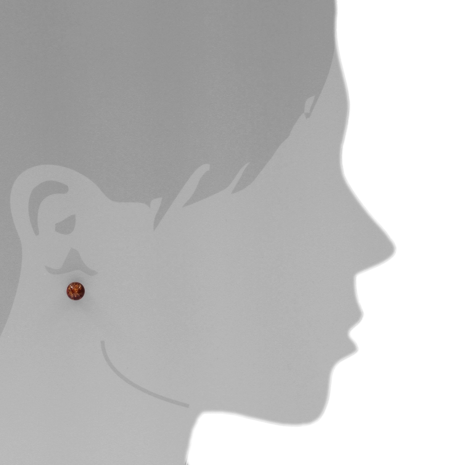 OSTSEE-SCHMUCK Paar Ohrstecker »- Klassisch 8 mm - Silber 925/000 - Bernstein«