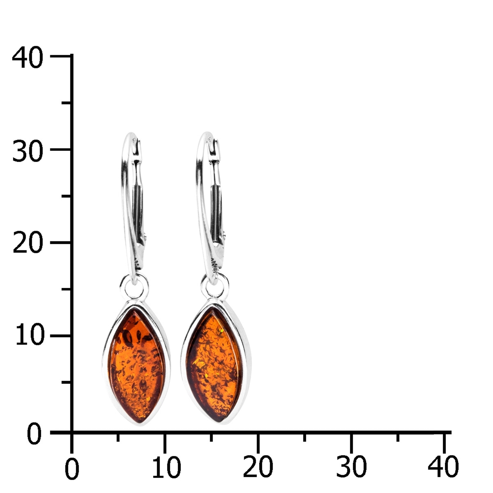 OSTSEE-SCHMUCK Paar Ohrhänger »- Classic 13 x 6 mm - Silber 925/000 - Bernstein«